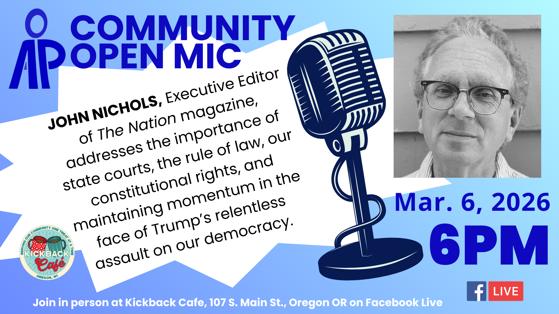 OAP Community Open Mic with JOHN NICHOLS