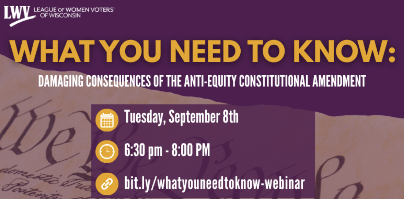 LWV - Anti-Equity Constitutional Amendment on Nov. Ballot