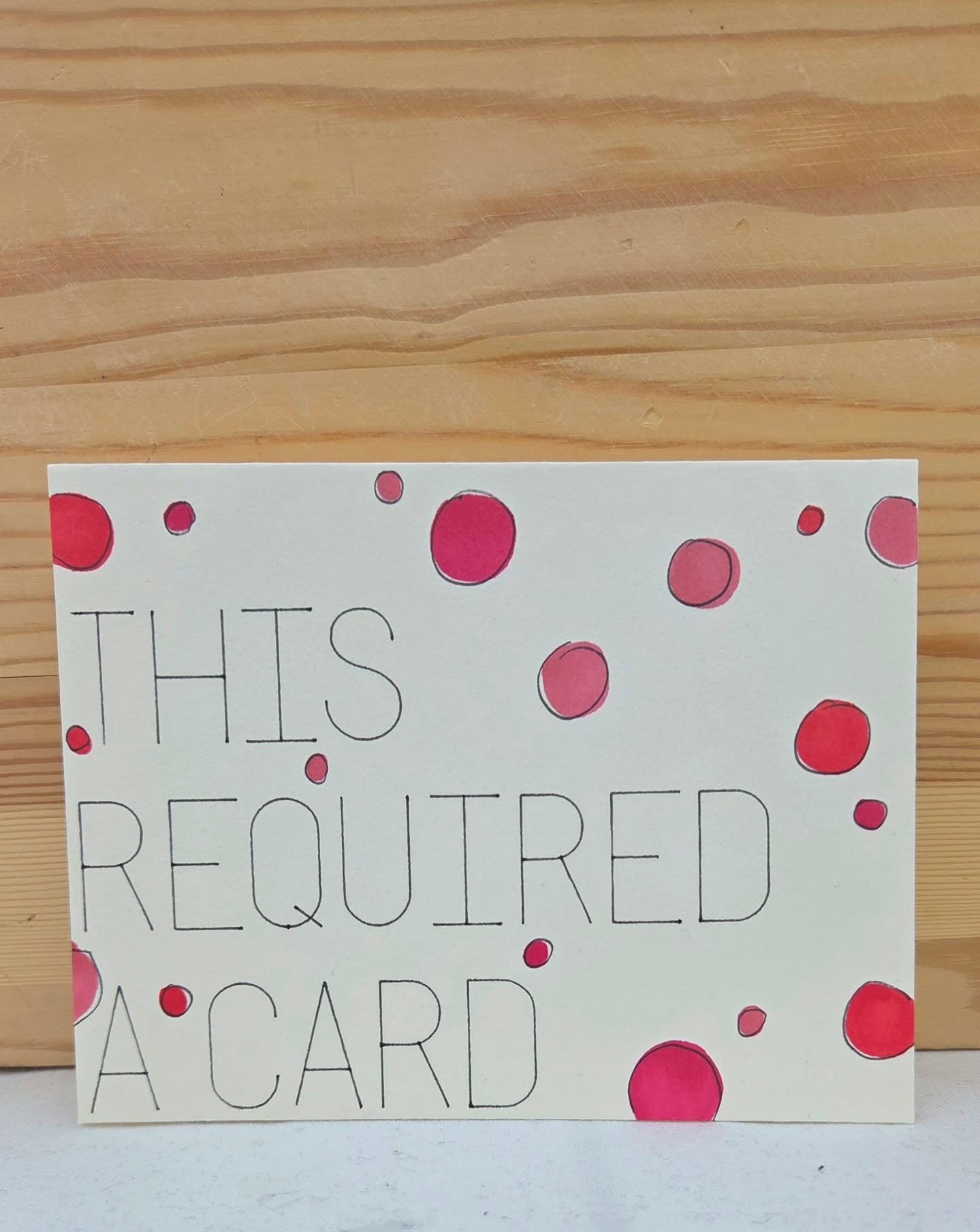 New greeting card saying - 'This required a card.' 

You will find cards, and many other upcyled jewellery and accessories this Saturday at the @littlemodernmarket!

#yycmarkets #calgarymarkets #madeinyyv #madeincalgary #upcycledjewellery