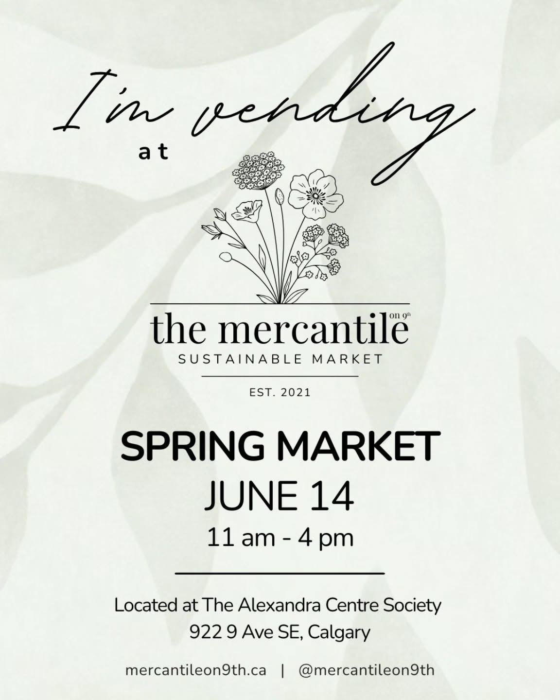 I will be at the @mercantileon9th on Sunday, June 14 in @inglewoodyyc with lots of amazing sustainably-focused vendors - see you there!

#inglewoodyyc #yycmarkets #calgarymarkets #madeinyyc #madeincalgary