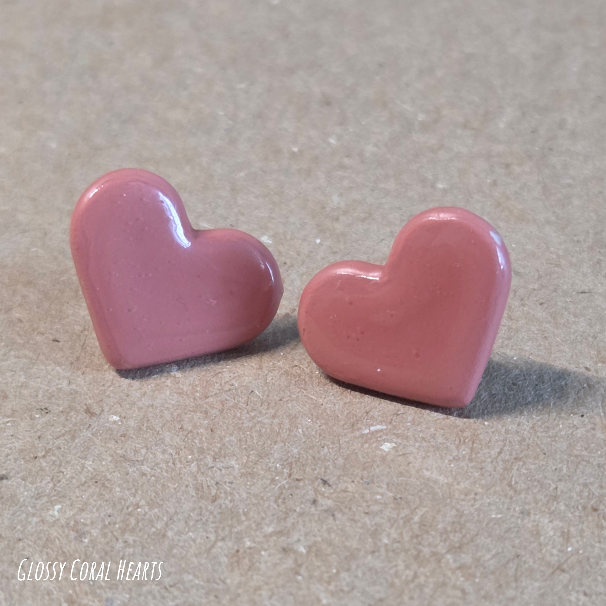 Upcycled Paper Heart Studs