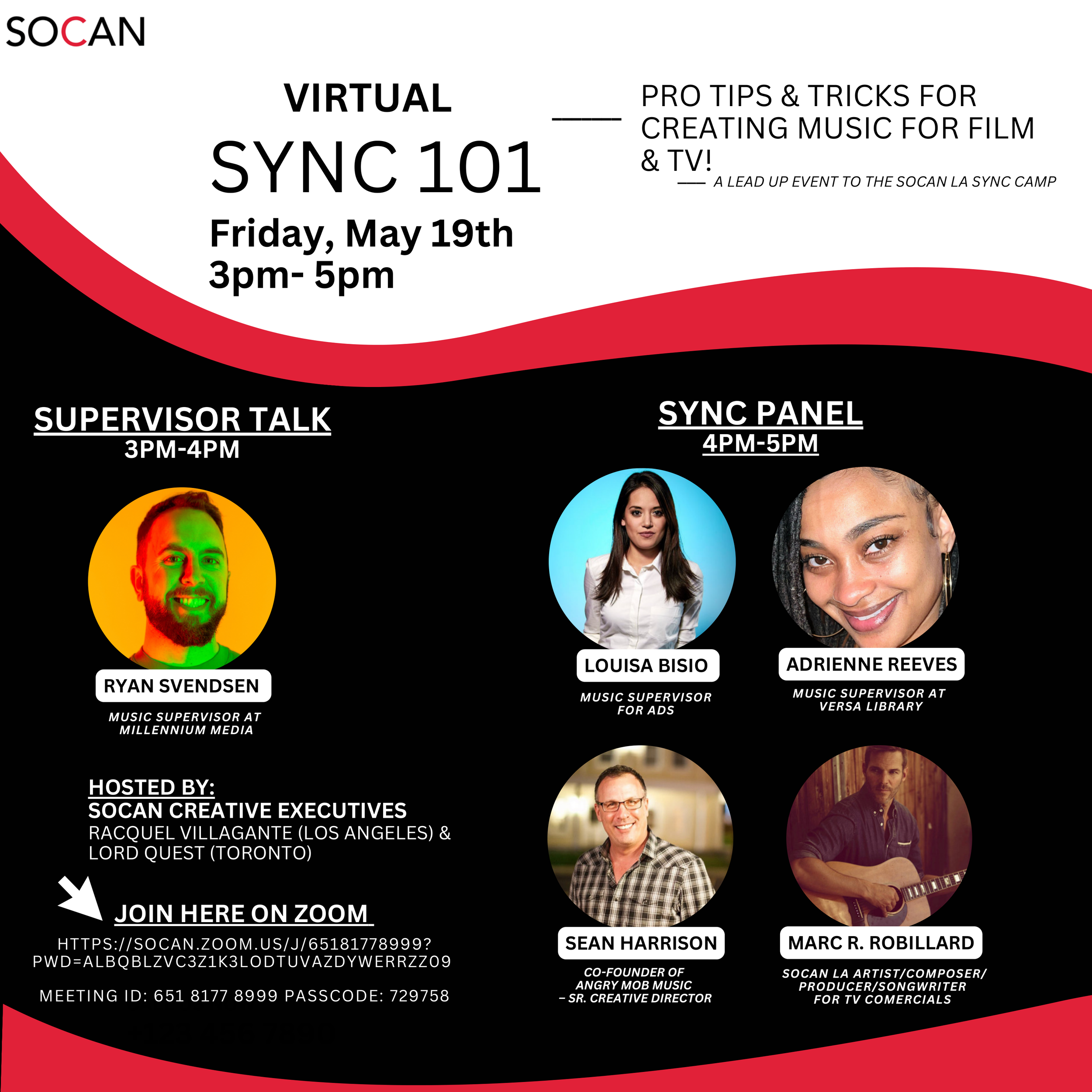 SOCAN Sync Music Supervision - Louisa Bisio, Ryan Svendsen