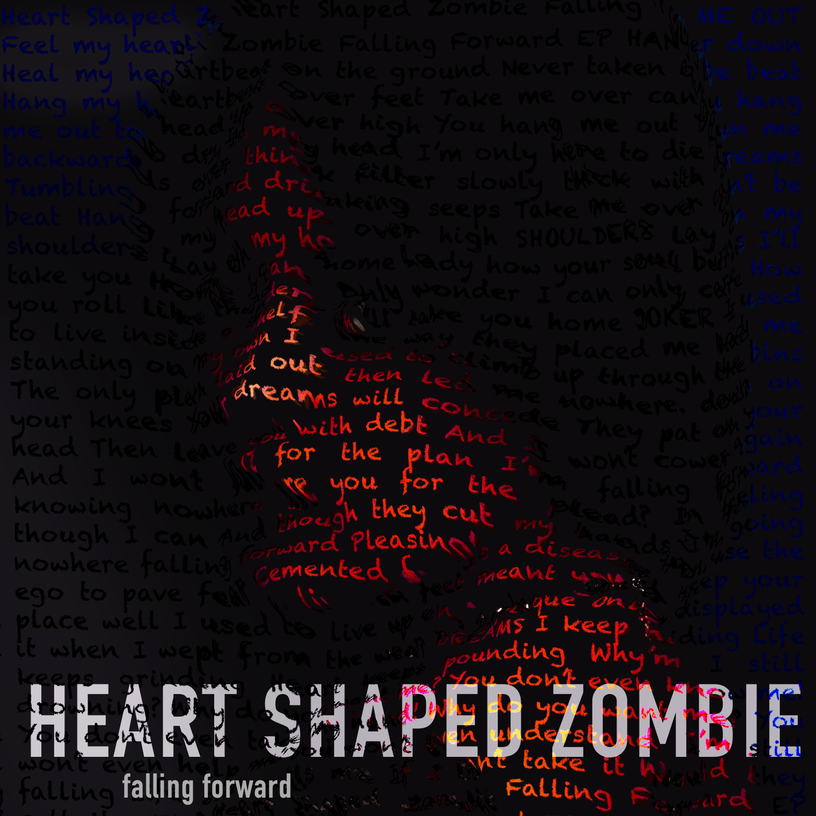 heart shaped zombie, "falling forward" album cover