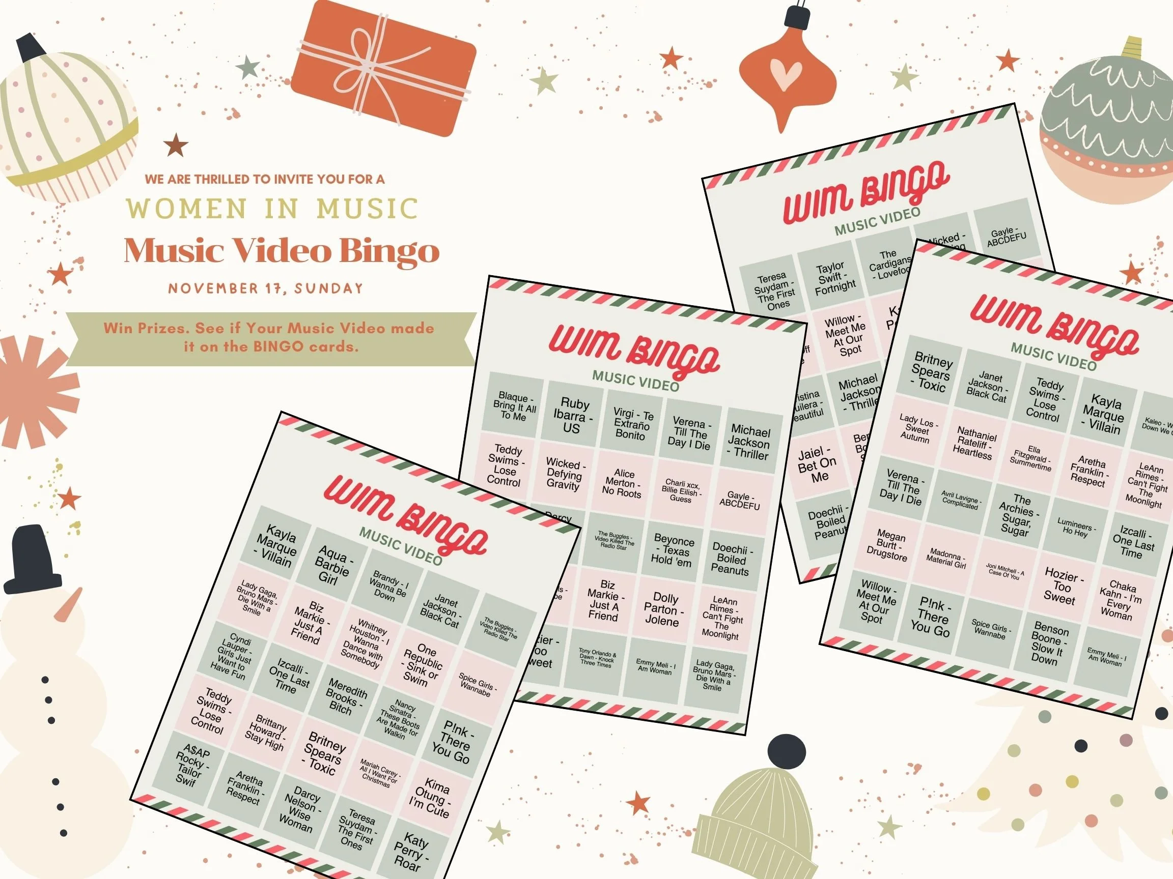 women in music bingo