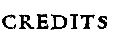 The word 'CREDITS' in bold, black, capital letters.