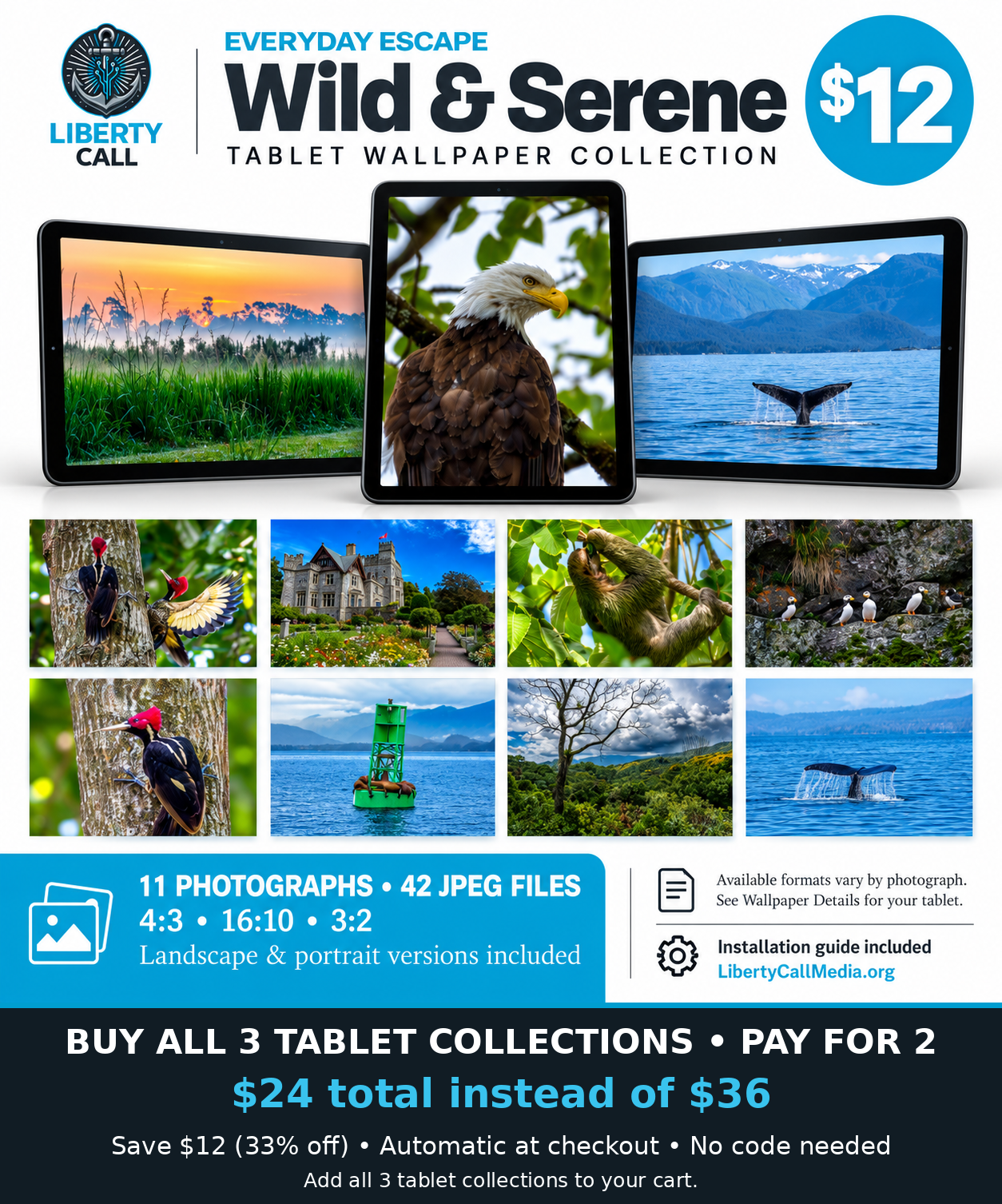 Everyday Escape — Wild & Serene Tablet Wallpaper Collection
