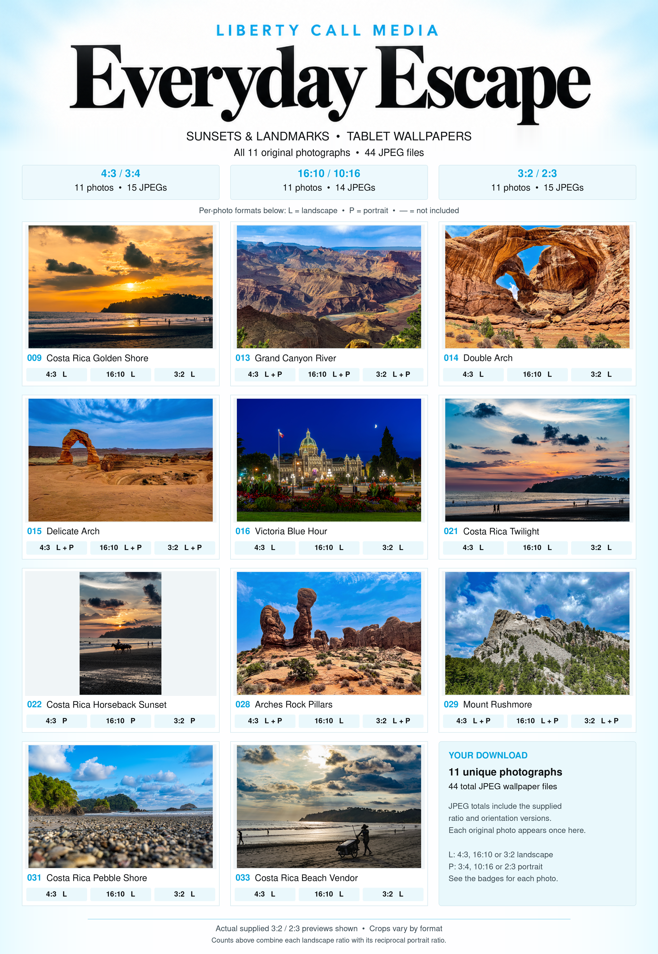 All 11 Sunsets & Landmarks photographs with tablet aspect-ratio and orientation availability