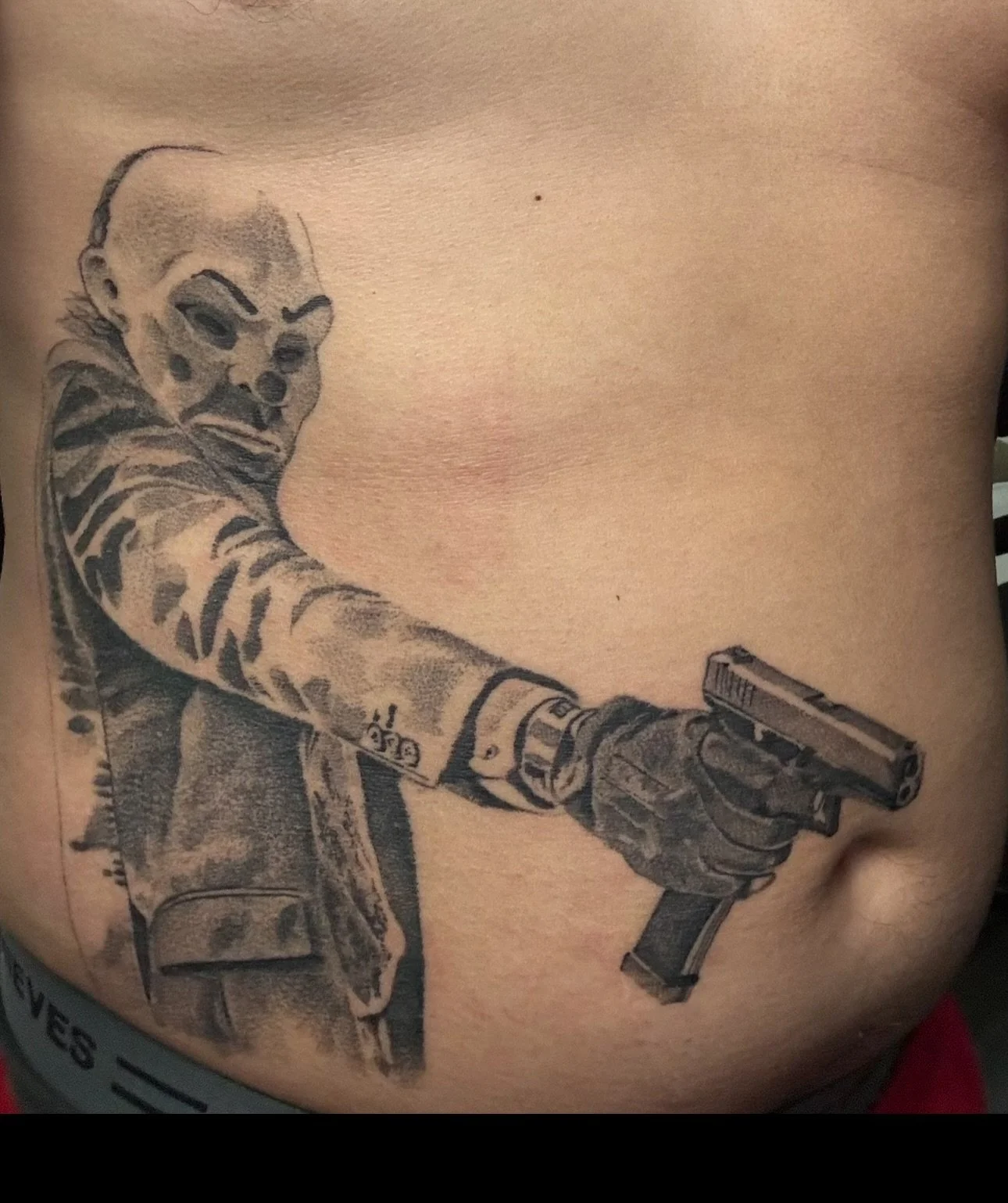 Client sent me an updated pic of a larger project we&rsquo;re working on. Slide to see the freshies ➡️
.
.
.
.
.
.
.
#blackandgreytattoo #blackandgray #ink #559tattoos #fresnotattoos #kwadron #bishop #blackknight