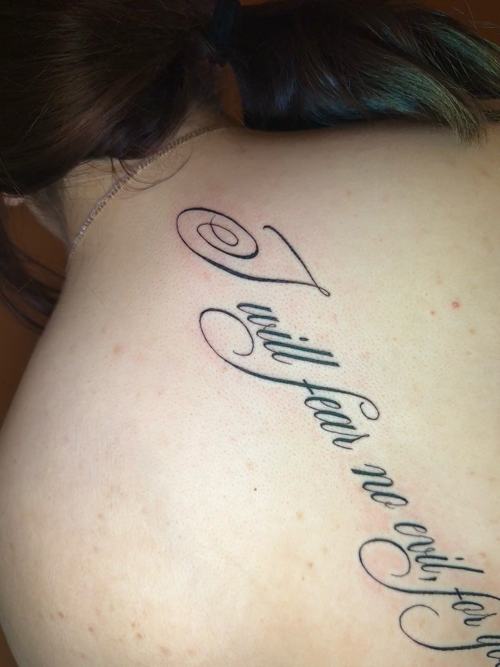 A little script for my friend 
.
.
.
.
.
.
.
.
#psalm23 #tattoo #spinetattoo #script #dcripttattoo