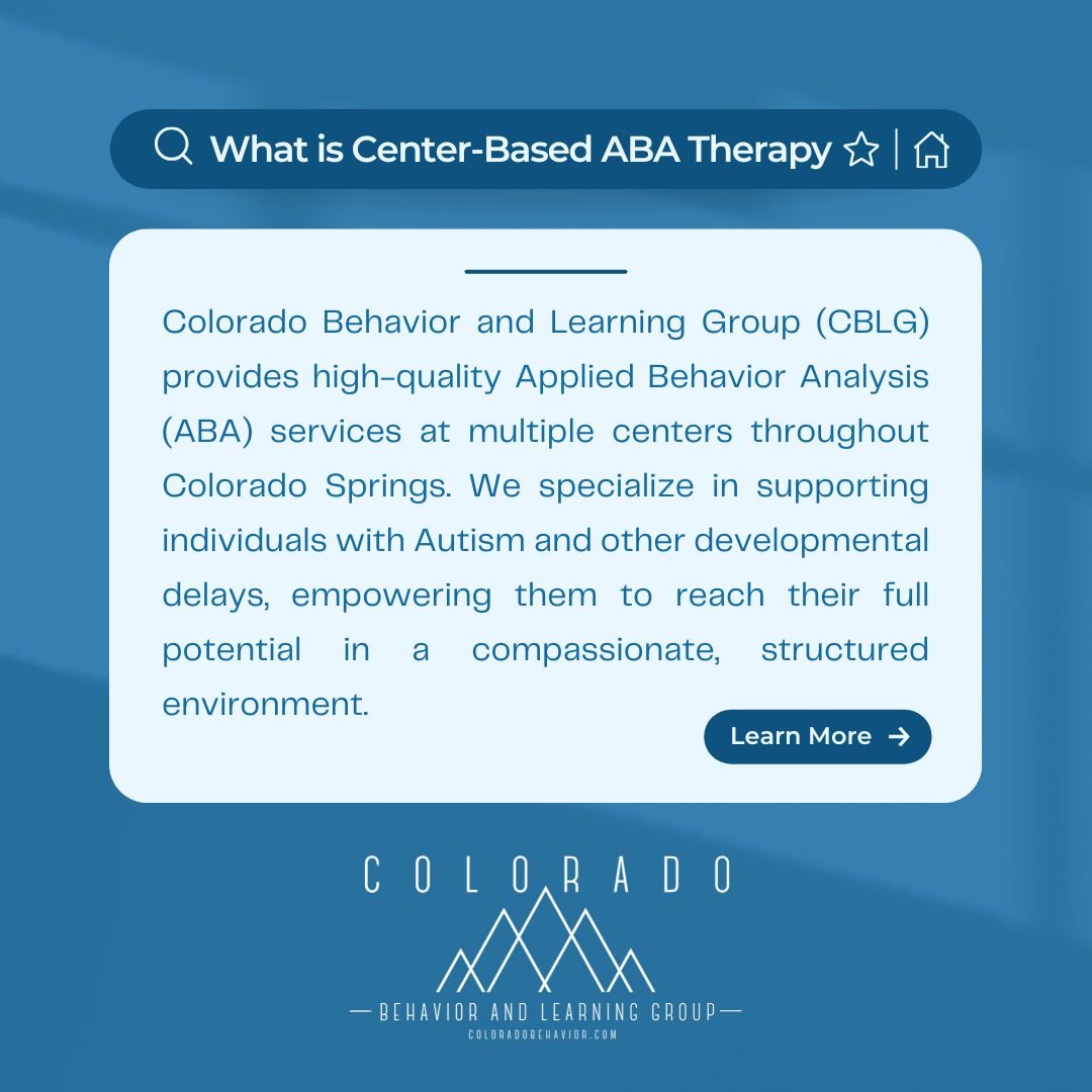 Looking for supportive, center-based ABA services for your child? 🧩

At CBLG, we provide compassionate, structured care to help kids with Autism and developmental disabilities thrive. Explore what we offer here: https://www.coloradobehavior.com/

#A