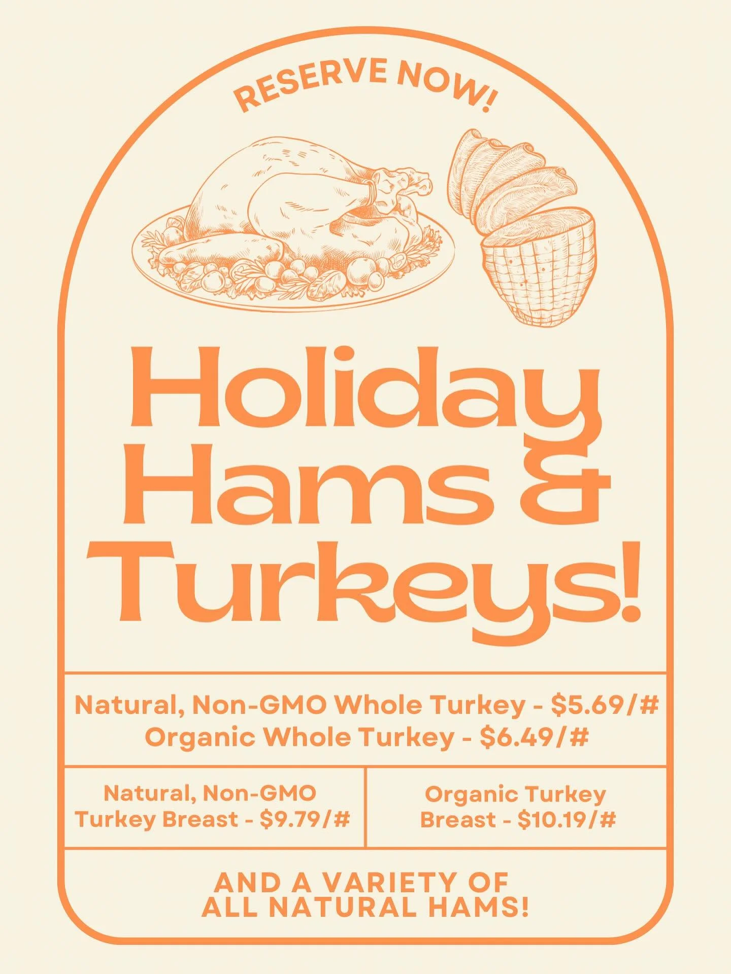 🦃 Let&rsquo;s talk T U R K E Y . . . and H A M too!!! 🐷 It&rsquo;s time to reserve your holiday proteins at @gunnisonvitamin! The Thanksgiving H A M S will arrive on Monday, November 10th &amp; the T U R K E Y S will come in on Monday, November 17t