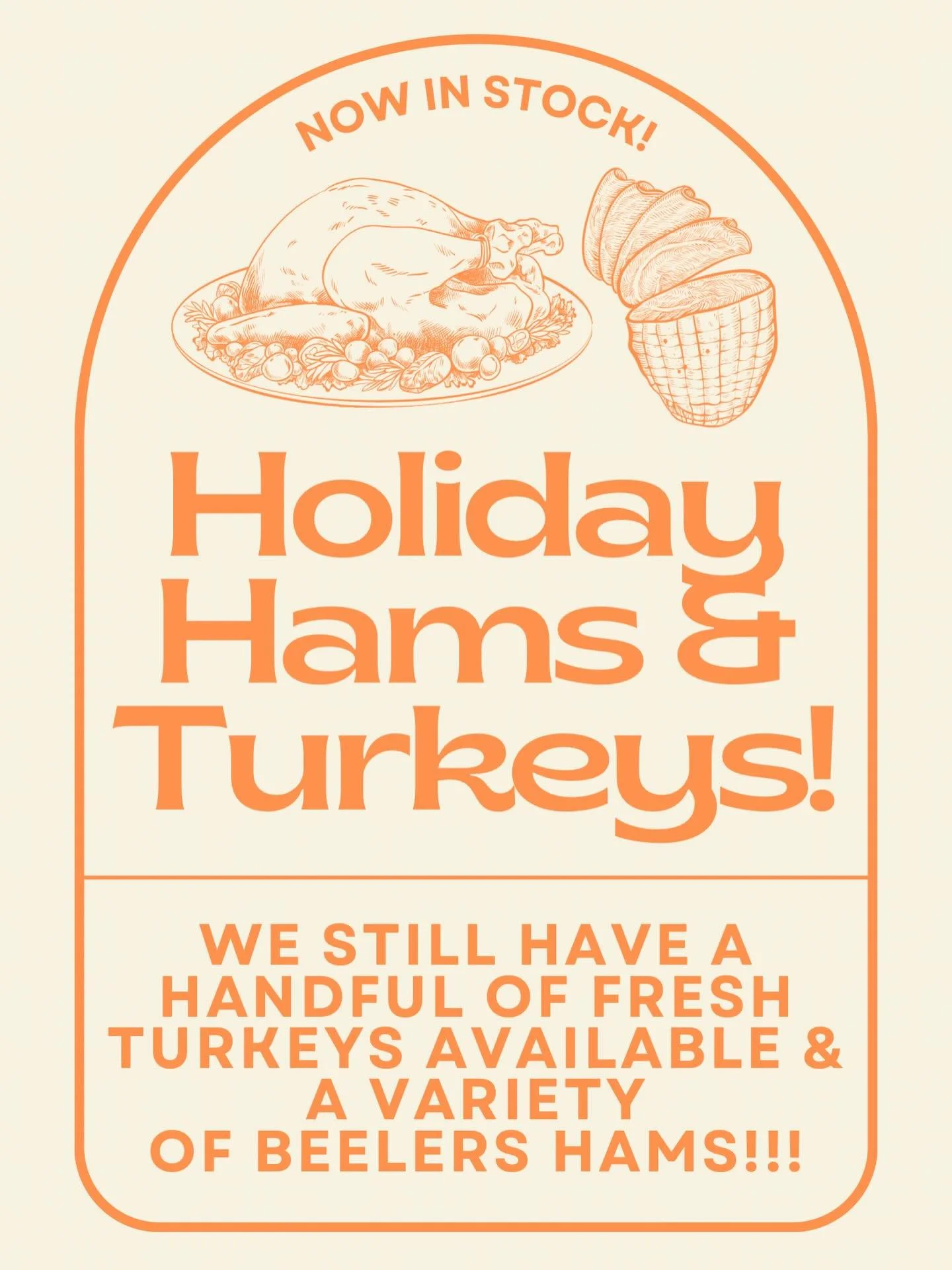 🦃 Still on the hunt for your holiday protein? 🦃 We have just a handful of fresh, organic or non-GMO natural Mary&rsquo;s turkeys left &amp; a selection of whole &amp; 1/2 Beeler&rsquo;s hams!!! Quantities are very limited, so call or stop by @gunni