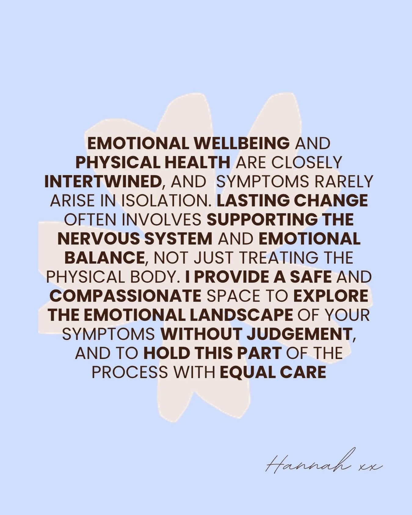 The body speaks what the nervous system holds. 

Symptom&rsquo;s are not random - they are messages.

It&rsquo;s not just about fixing the physical- it&rsquo;s about creating safety within the body, and gently exploring what&rsquo;s underneath.

This