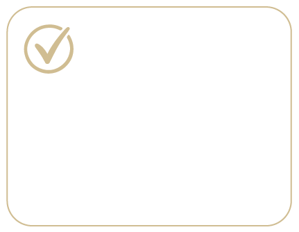 A light brown paper surface with a dark line divider and a checkmark in a circle at the top left corner.