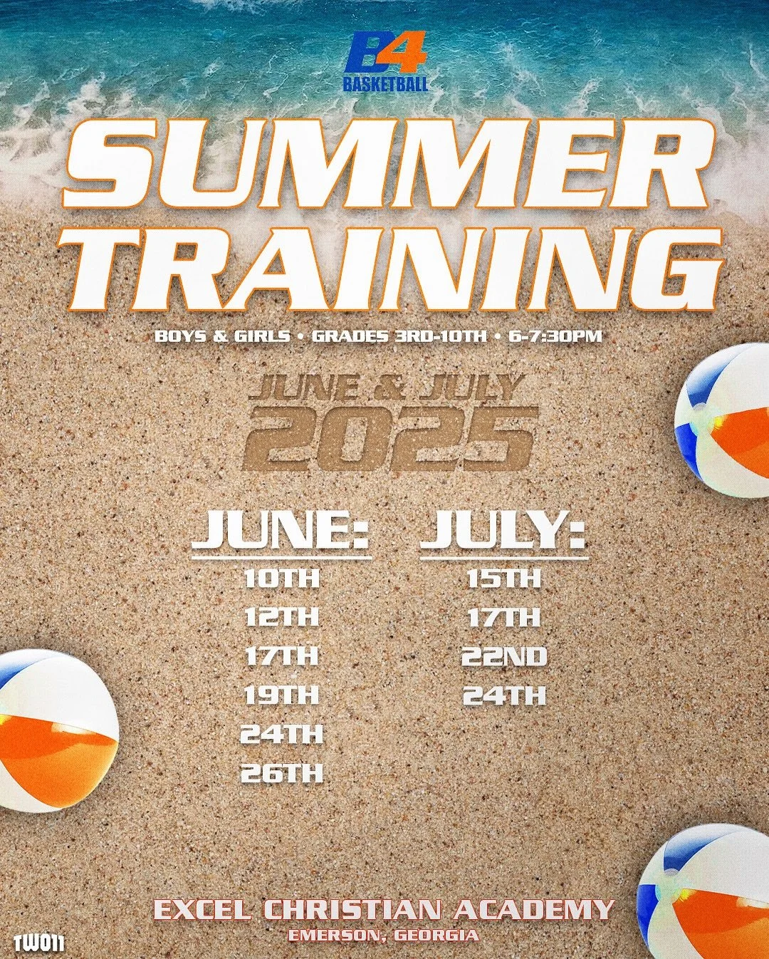 B4 Basketball Summer Training🏀☀️

The Summer is the best time to get better and work on your game! Come train with us❗️

Registration Link in Bio or visit www.b4academy.org