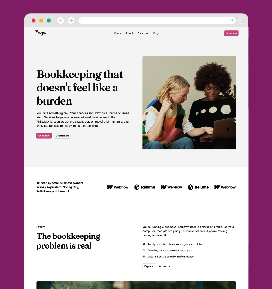 sample website content plan page layout