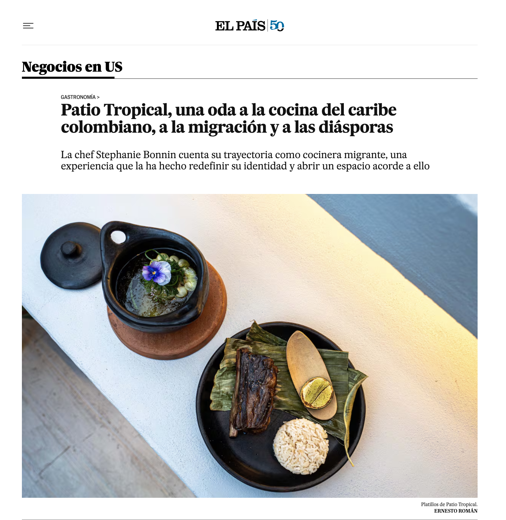Patio Tropical, una oda a la cocina del caribe colombiano, a la migración y a las diásporas