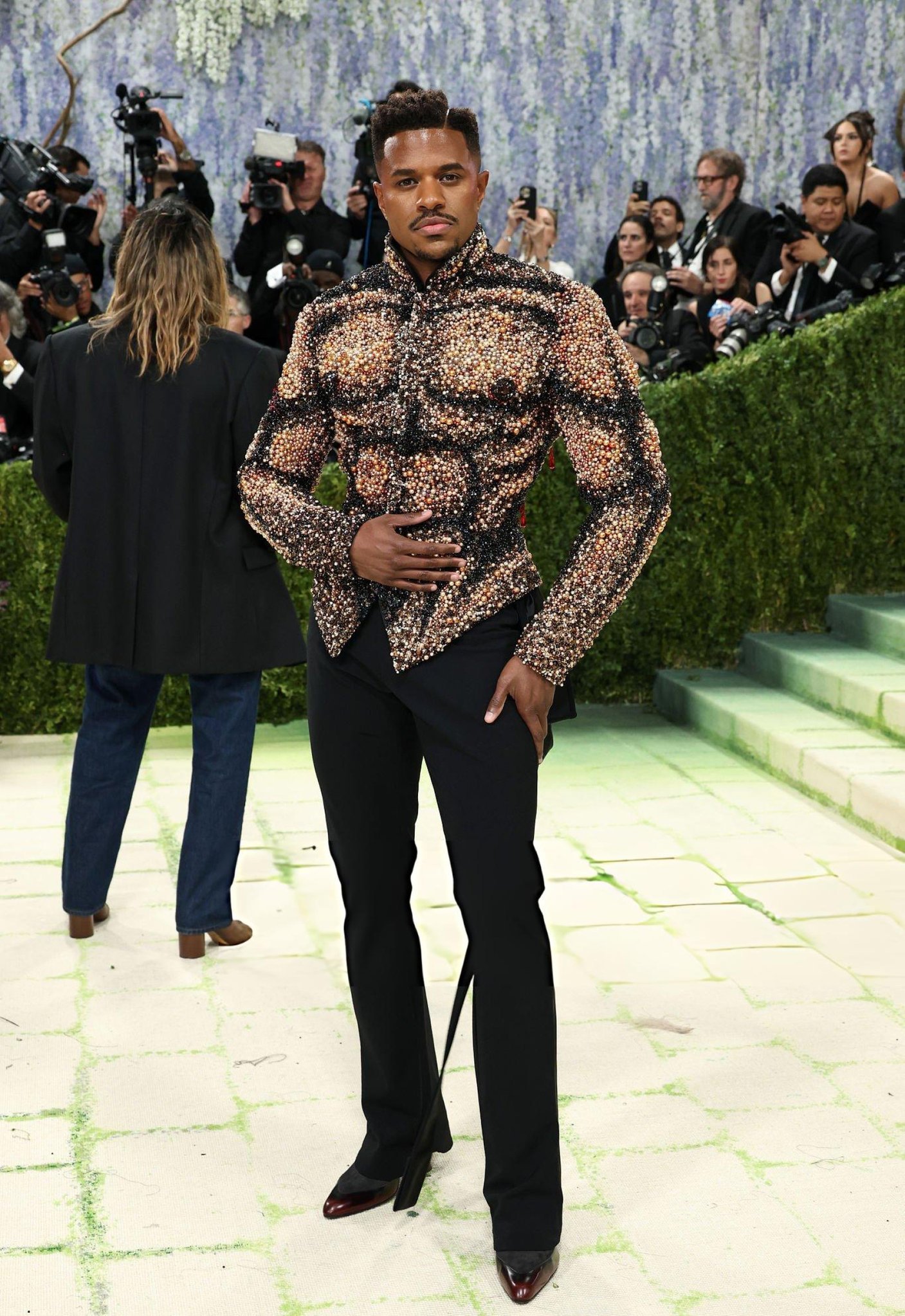 Jeremy Pope wearing Archival Vivienne Westwood "Slave to Love"