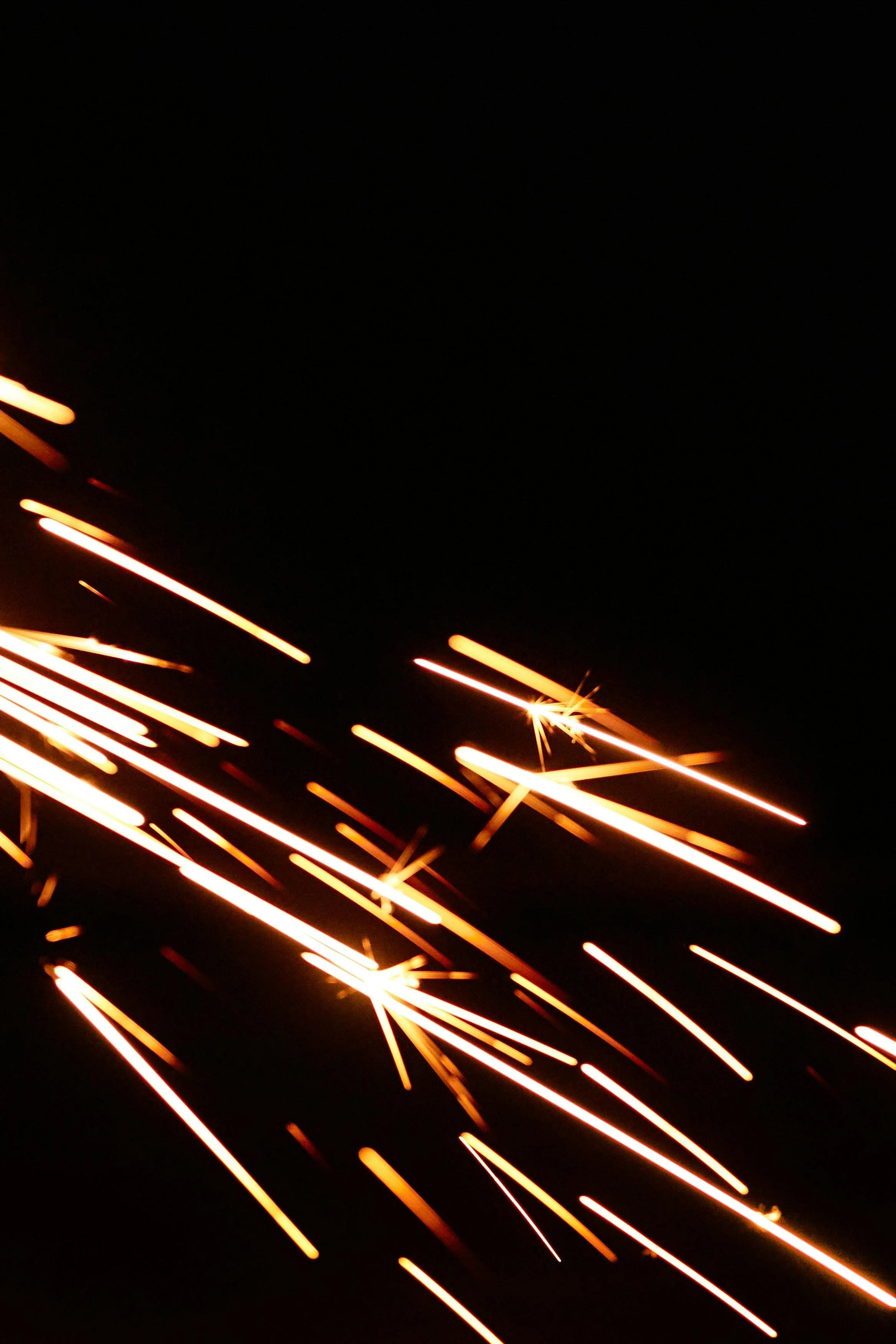 Sparks flying during largo fabrication work.