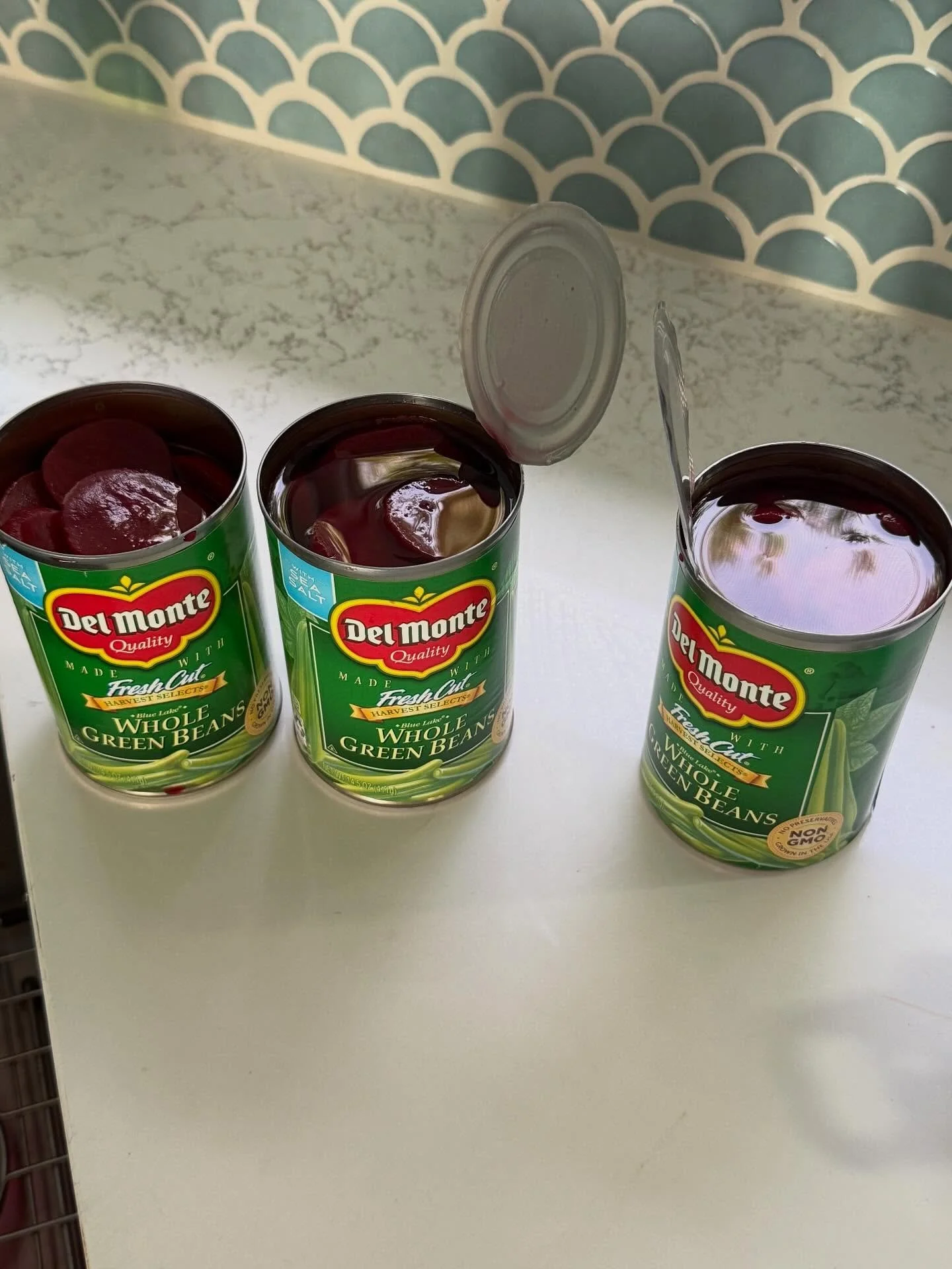 @delmonte you ruined green bean casserole on #thanksgiving by switching the ingredients look at picture surprise beets in the can of green beans !