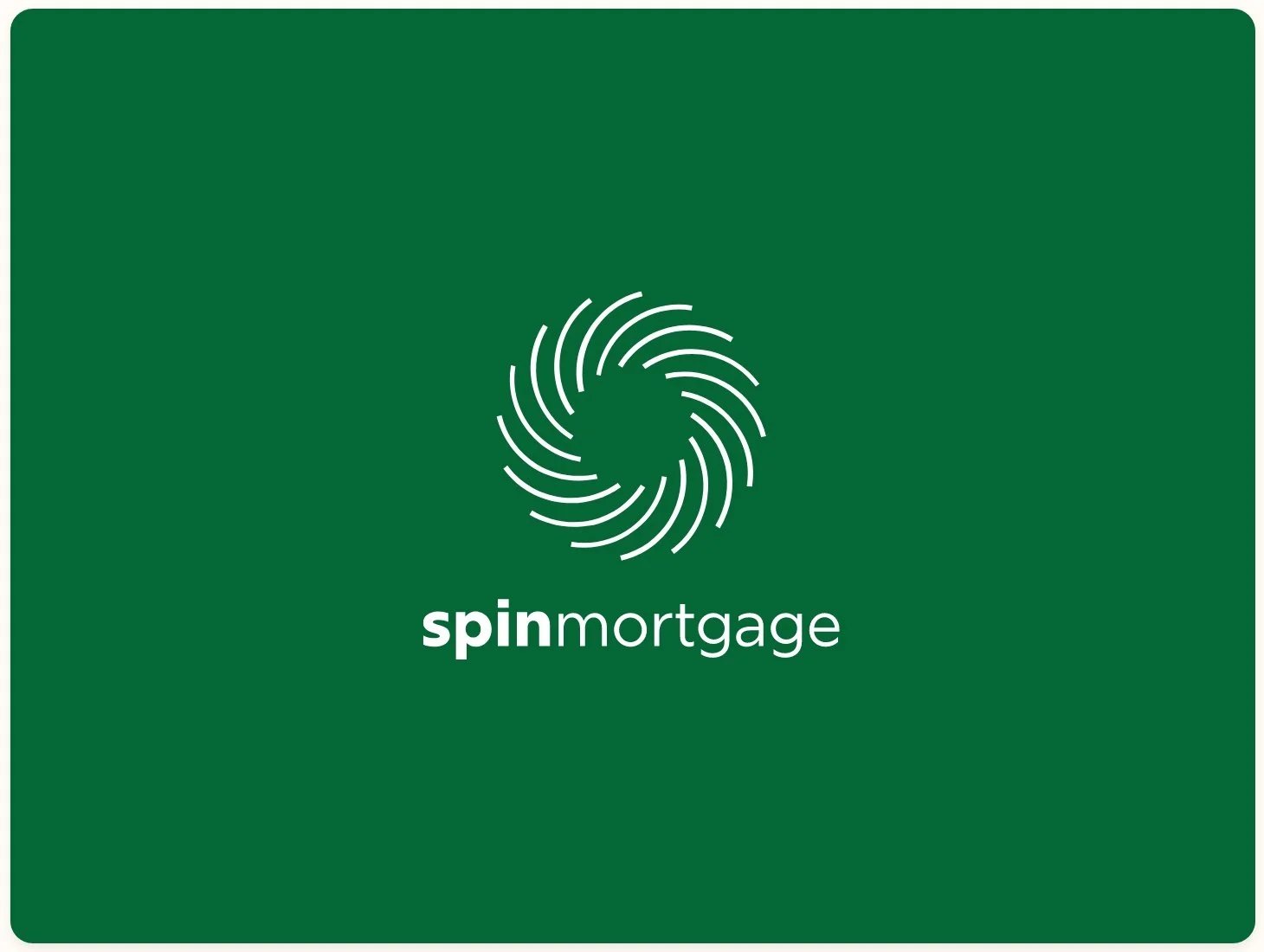 Spin Mortgage logo on a green background