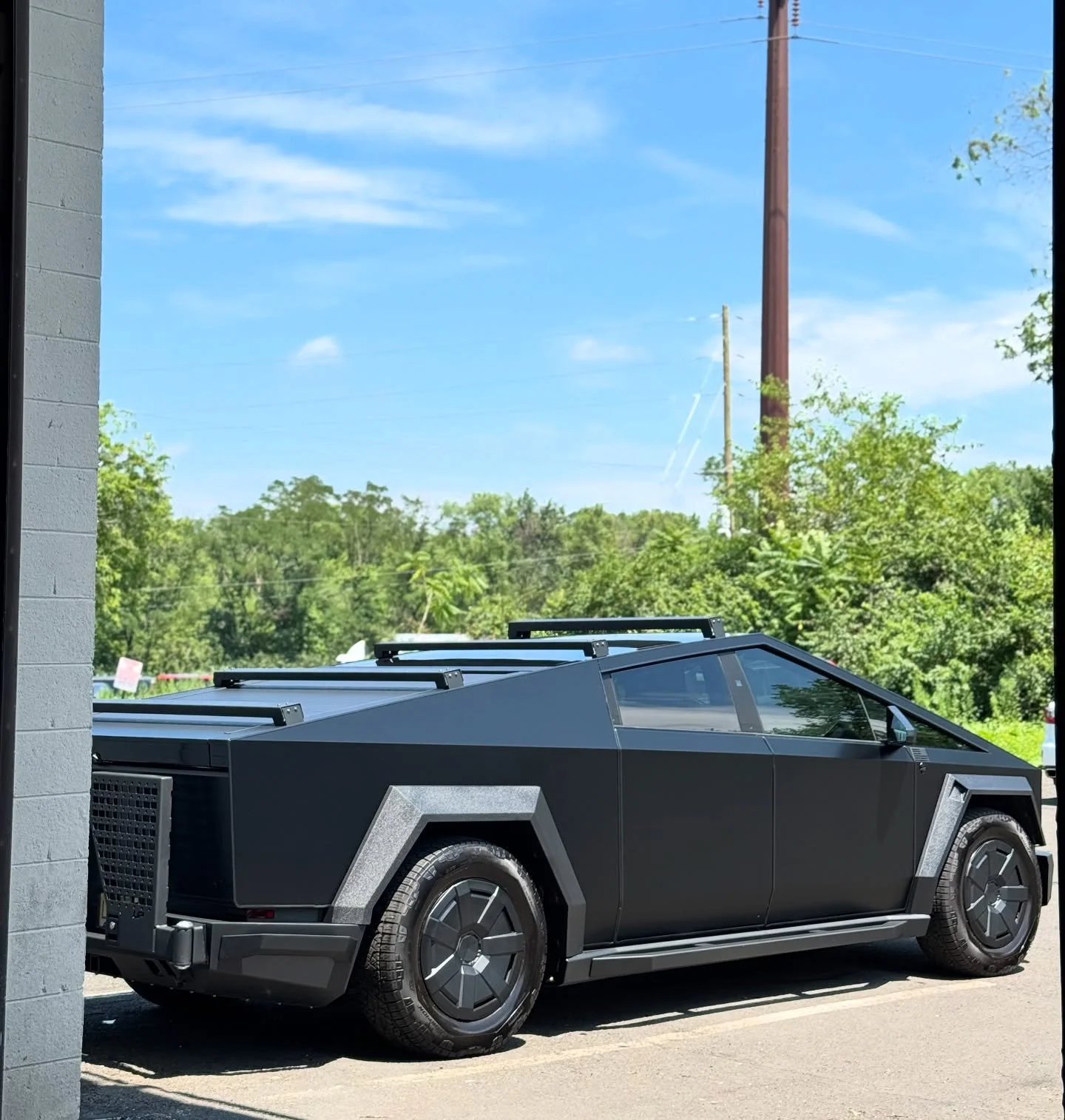 After getting some upgrades by @chargedupperformanceevs, this Cybertruck returned to us for a thorough cleaning of the exterior. We covered this truck in black PPF about 9 months ago, and tinted the windshield &amp; side windows to protect the interi