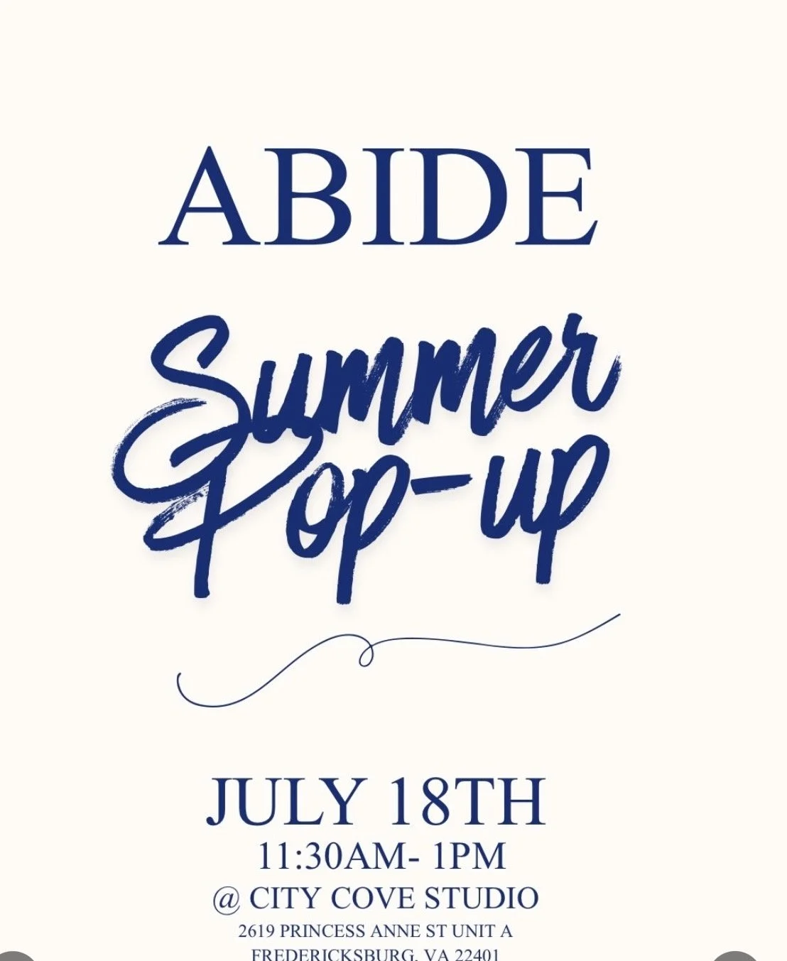 Abide Summer Pop-Up
