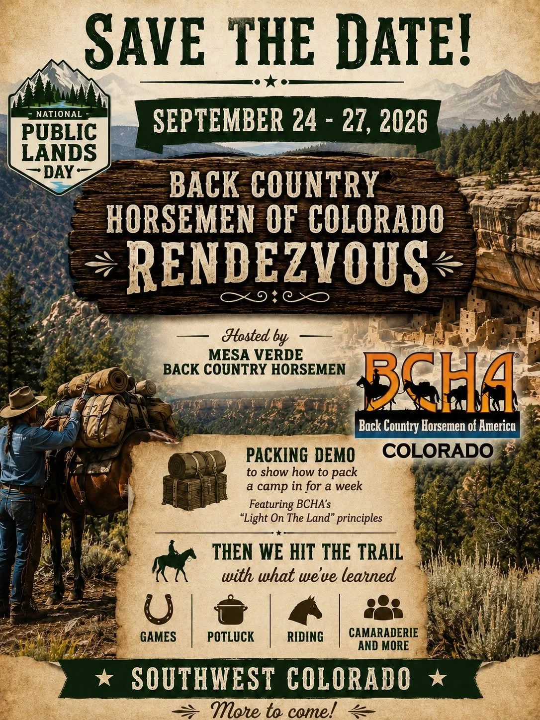 Back Country Horsemen of Colorado Rendezvous Hosted by Mesa Verde BCH