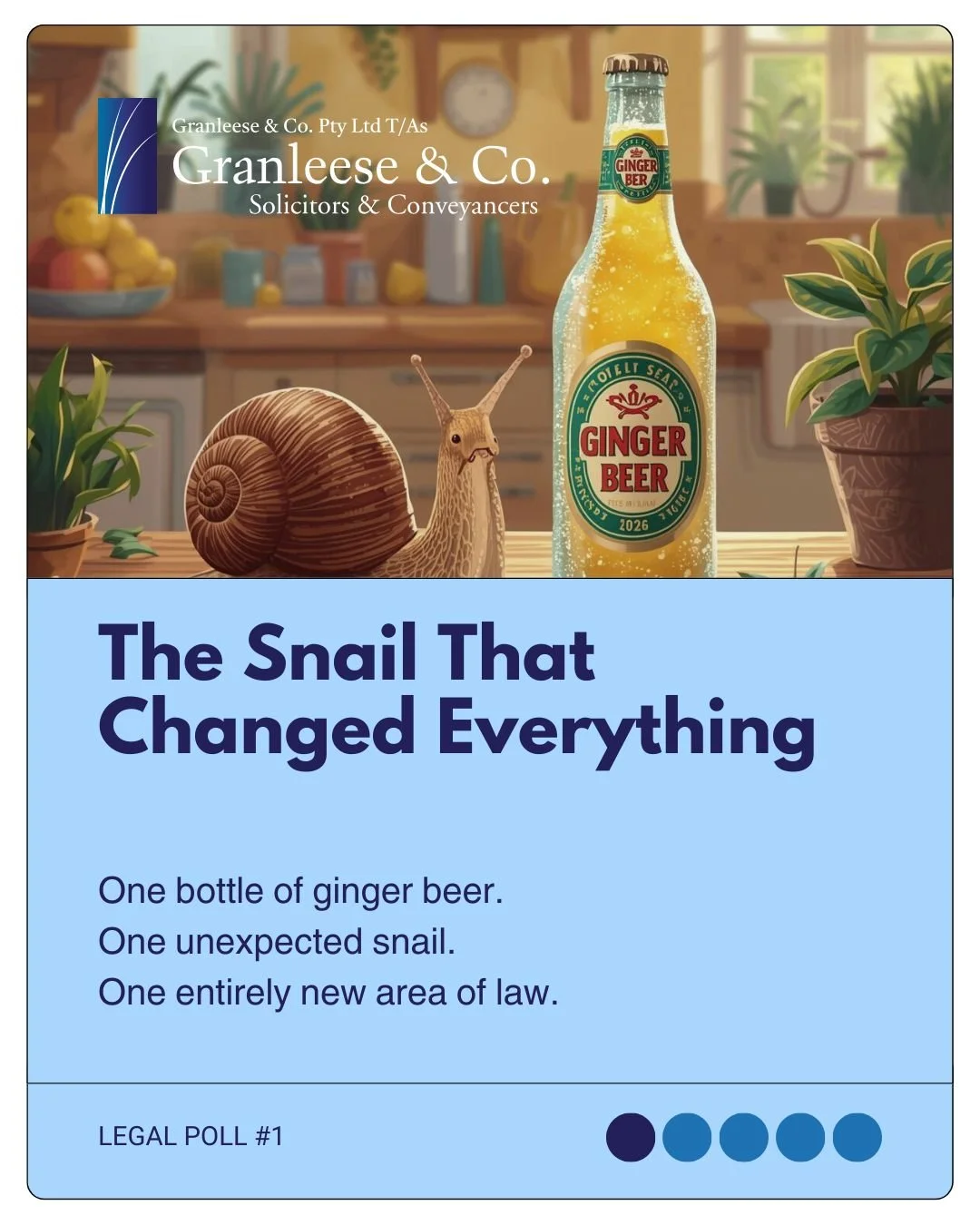 LEGAL POLL #1 - Legal History

Donoghue v Stevenson [1932] AC 562 was a landmark court decision in Scots delict law and English tort law by the House of Lords. It laid the foundation of the modern law of negligence in common law jurisdictions worldwi