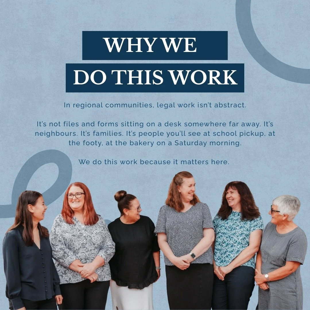 In small towns, people don&rsquo;t just choose a lawyer.
They choose someone they trust.

Someone who understands the community.
Someone who will still be here long after the documents are signed.

We&rsquo;re proud to be part of that here in the Riv