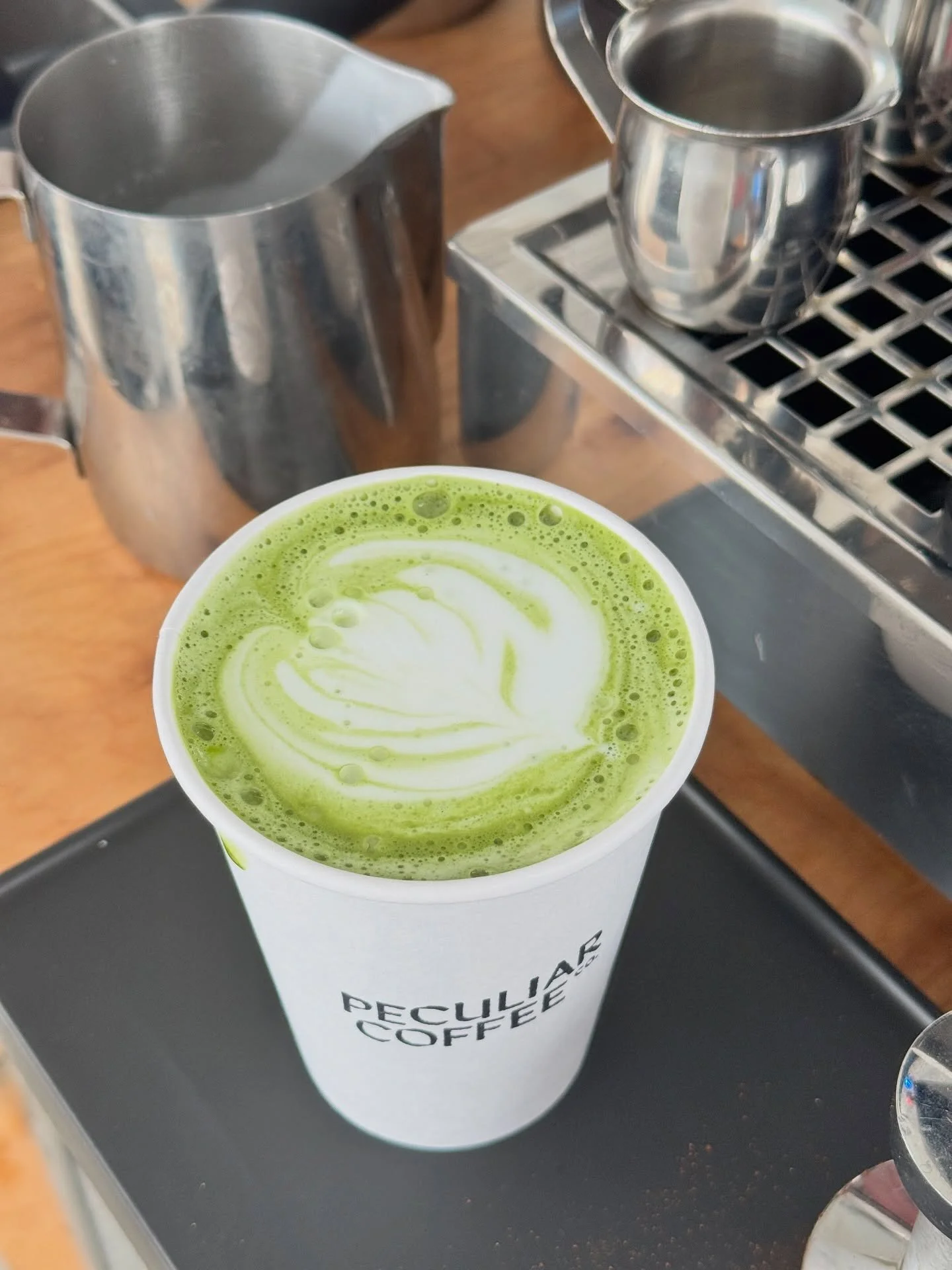 practice makes perfect&hellip;and we aren&rsquo;t quite perfect yet, but we keep on practicing this latte art. ☕️🤎 

#peculiarcoffeeco #coffeecart #mobilecoffee #lansingcoffee #michigancoffee