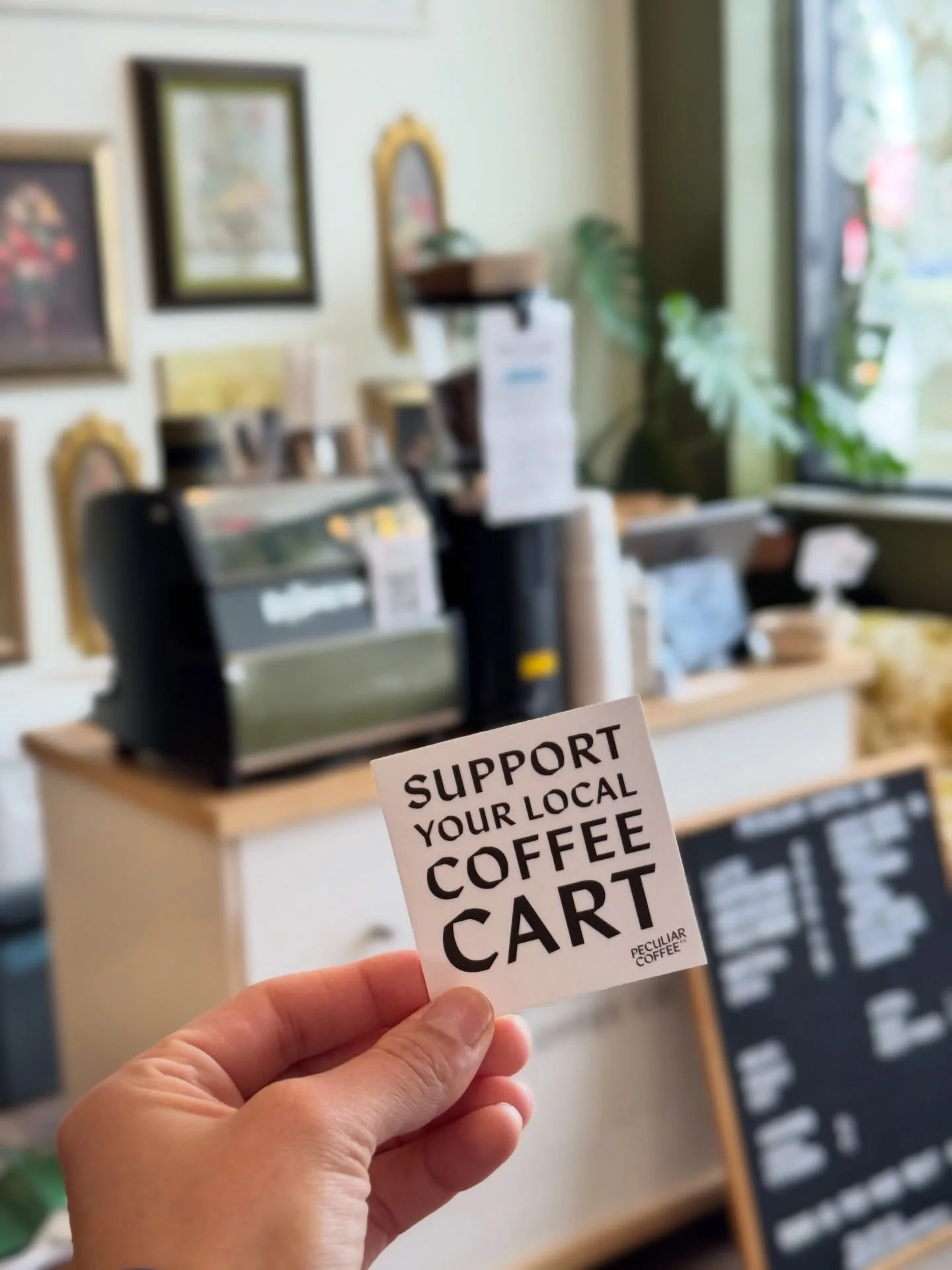 NEW STICKERS!!!! 

stickers 🤝 coffee shop lovers&hellip;it&rsquo;s a thing. 

swing by to grab a new sticker for $1 or for FREE if you leave us a google review!

#peculiarcoffeeco #lansingcoffee #mobilecoffeecatering #lansingespressocatering #mobile