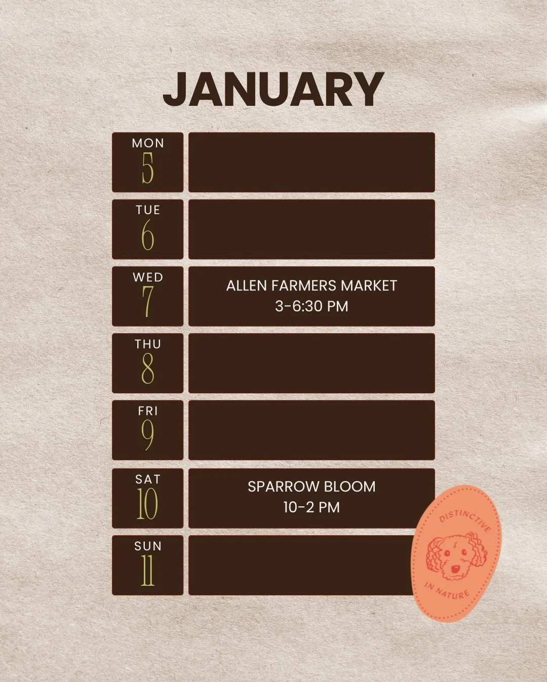 HAPPY NEW YEAR! We had a few schedule changes for the month, so here are our updated hours for the coming weeks. We can&rsquo;t wait to see you &amp; get back into the swing of things for 2026. 🎉☕️