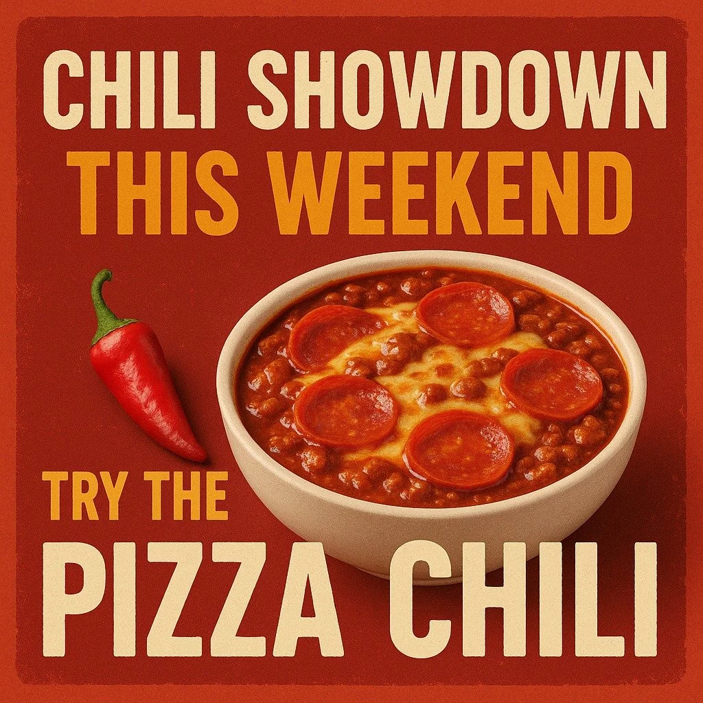 Did you miss getting to try our award winning Pizza Chili at the Chili Crawl? 👀

Here is your second chance - we're bringing it to the MHK Chili Showdown this weekend at Rockin' K's! 

🎟 Want $5 OFF tasting kits?
Comment &ldquo;Team Pizza Chili&rdq