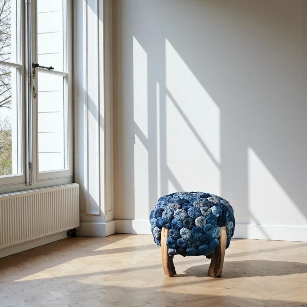 The Indigo Pin Cushion Stool