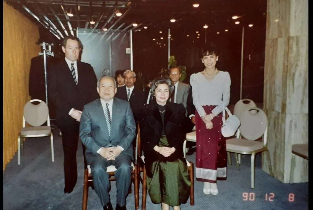 My grandparents (standing) alongside the King of Cambodia