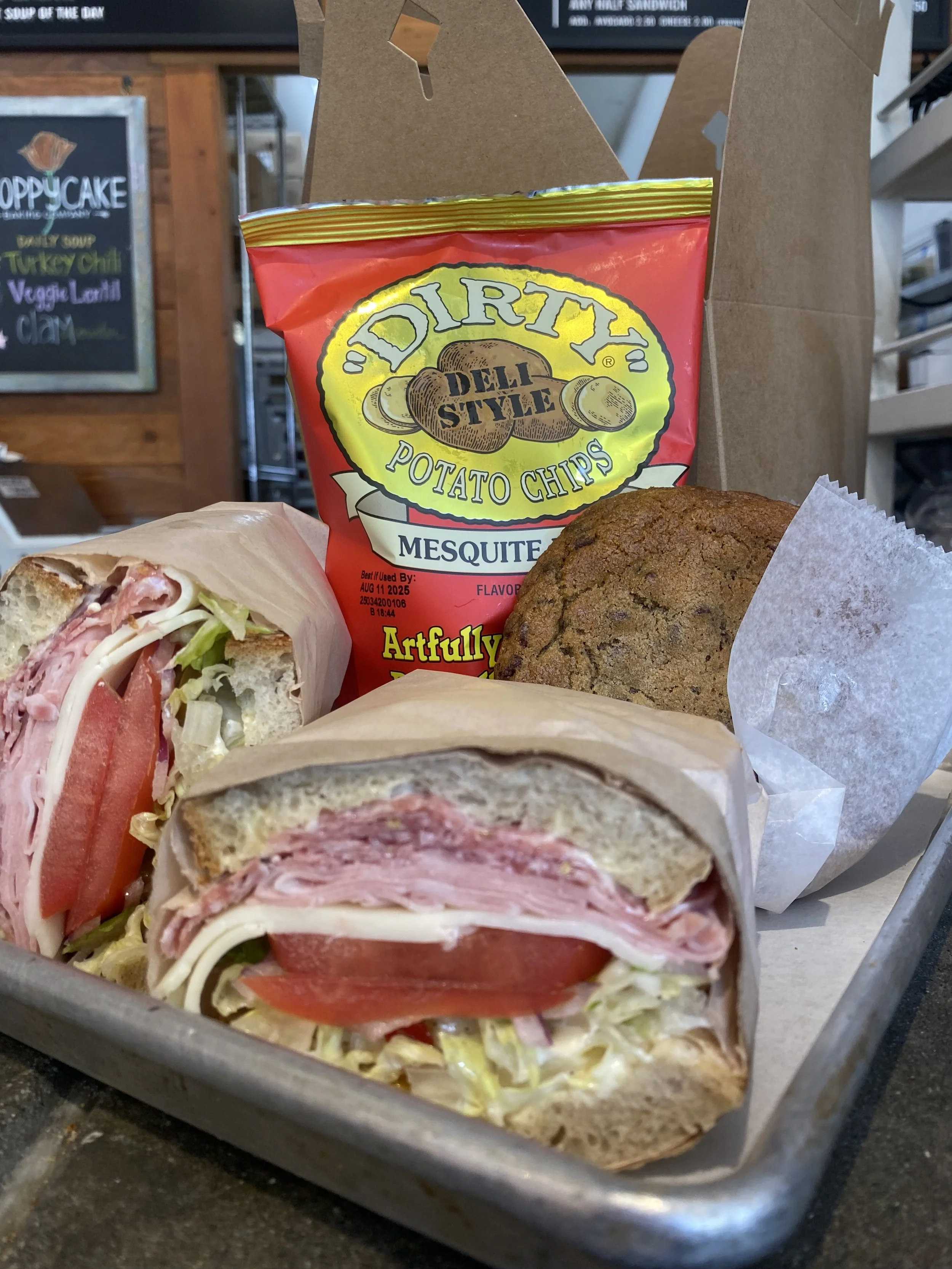 A Full Sandwich Boxed Lunch from Poppy Cake Baking Company.