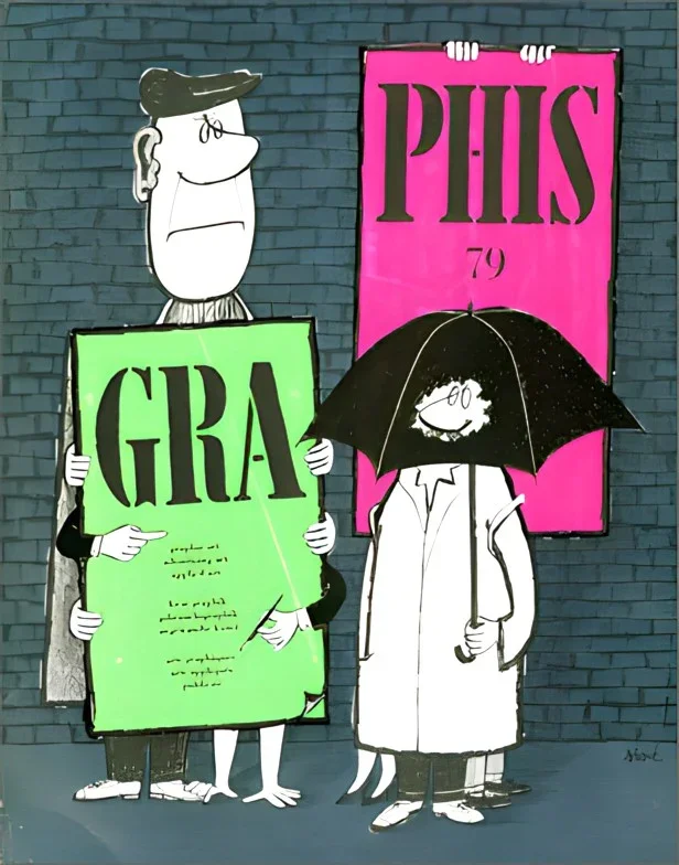 GRAPHIS NO. 79, 1958 Cover: Siné