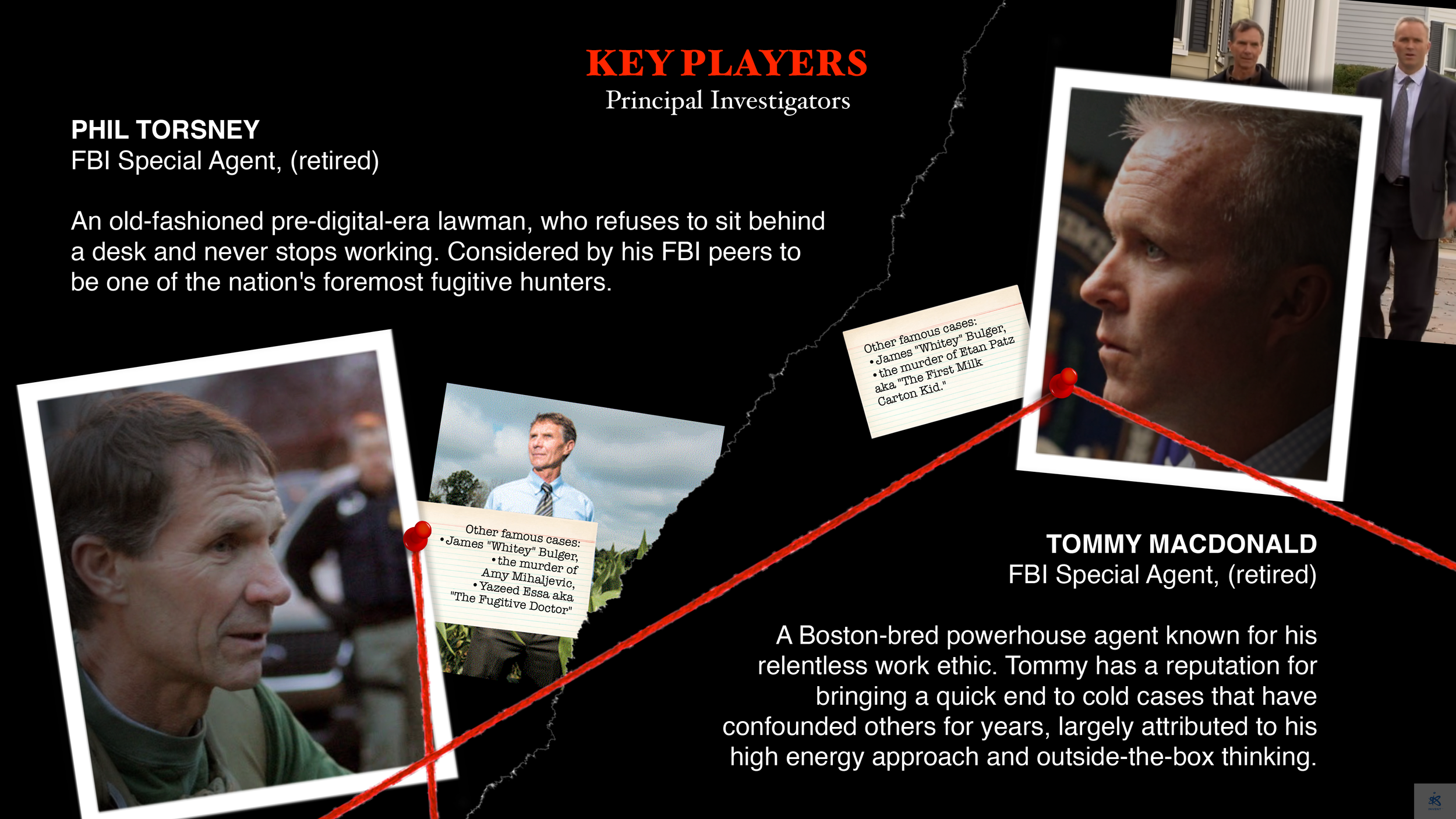 Interior page layout of a True-Crime docu-series pitch deck