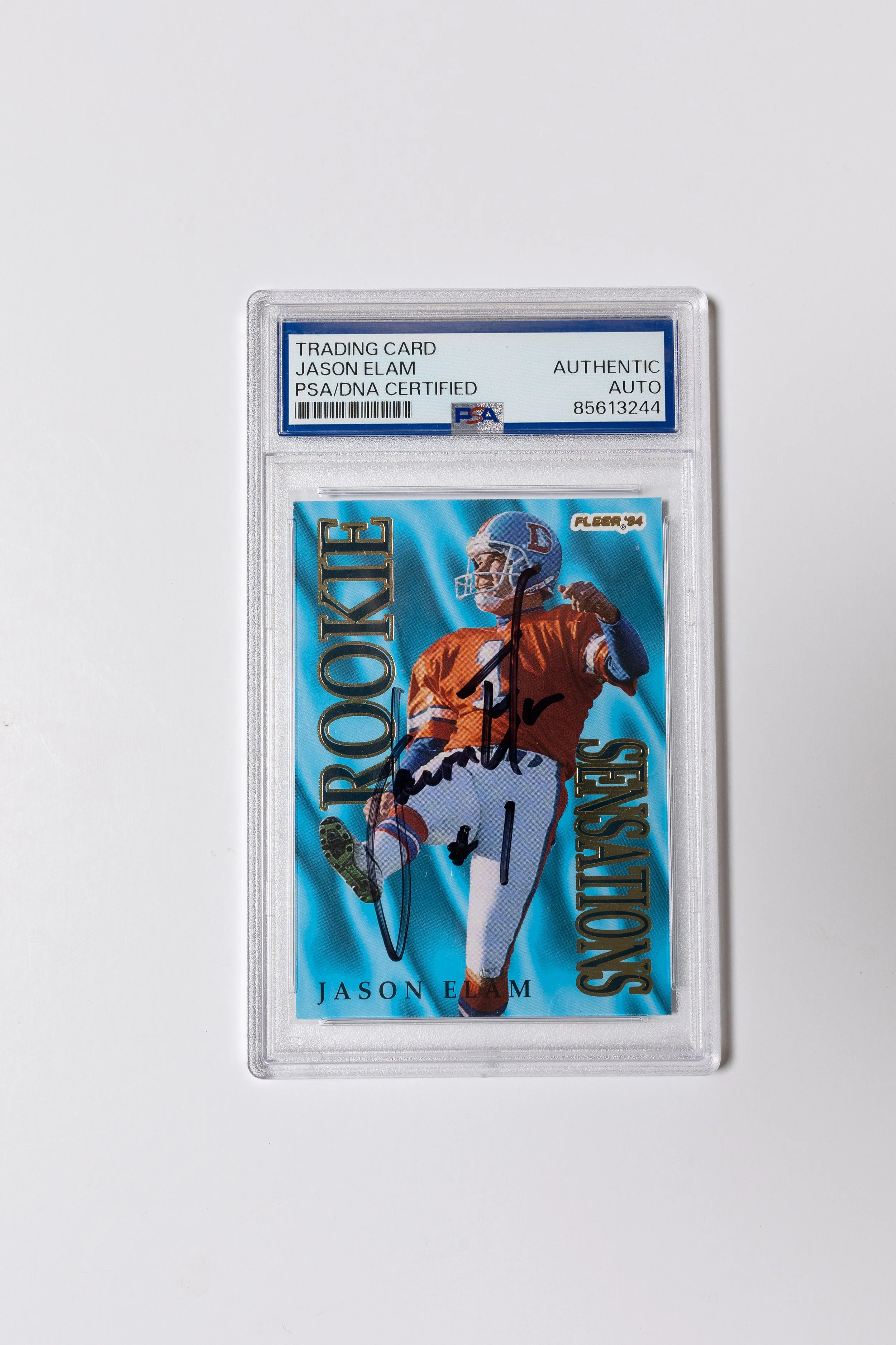1994 Fleer NFL Football Jason Elam  #6/20 PSA/DNA Authentic Autograph #85613244