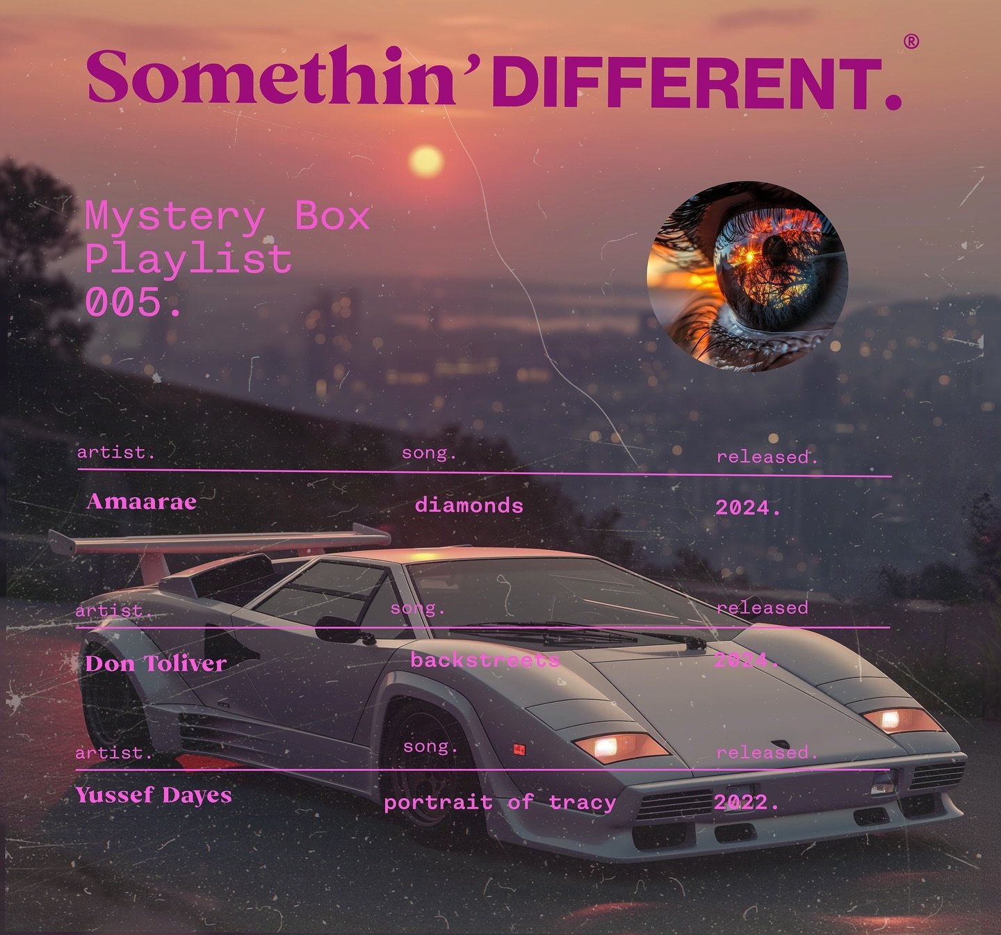 👁️ happy 1st Sunday of July. We&rsquo;re back with another monthly mystery box playlist. Vibe with us, relax your mind, &amp; tune into somethin&rsquo; different 

SD MYSTERY BOX PLAYLIST #005 

link in bio 🔗