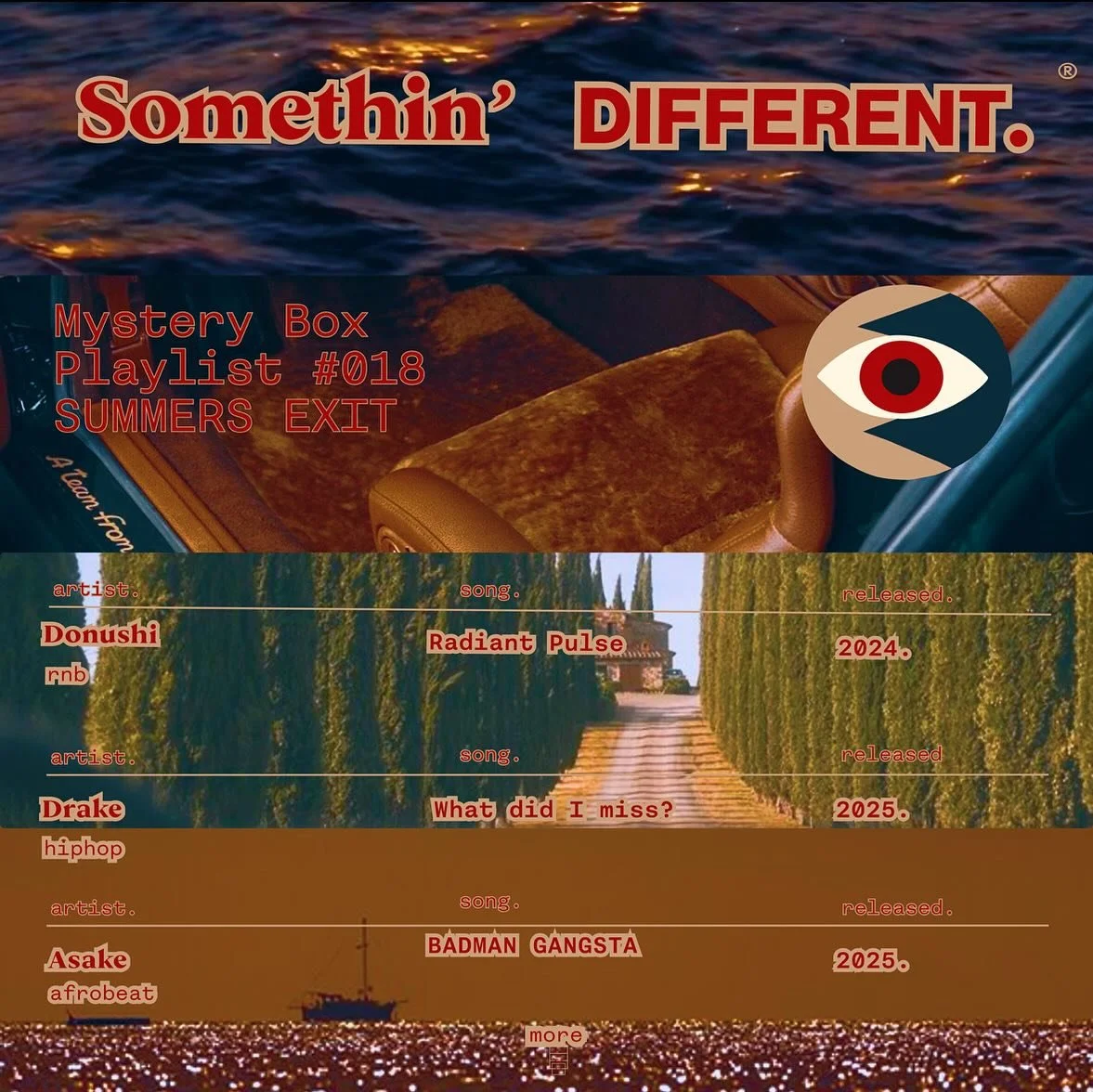 18 playlist in and we can&rsquo;t wait to do it again 🚀🫶🏿

MYSTERY BOX PLAYLIST #018

❔📦🎶👁️

link in bio 🔗