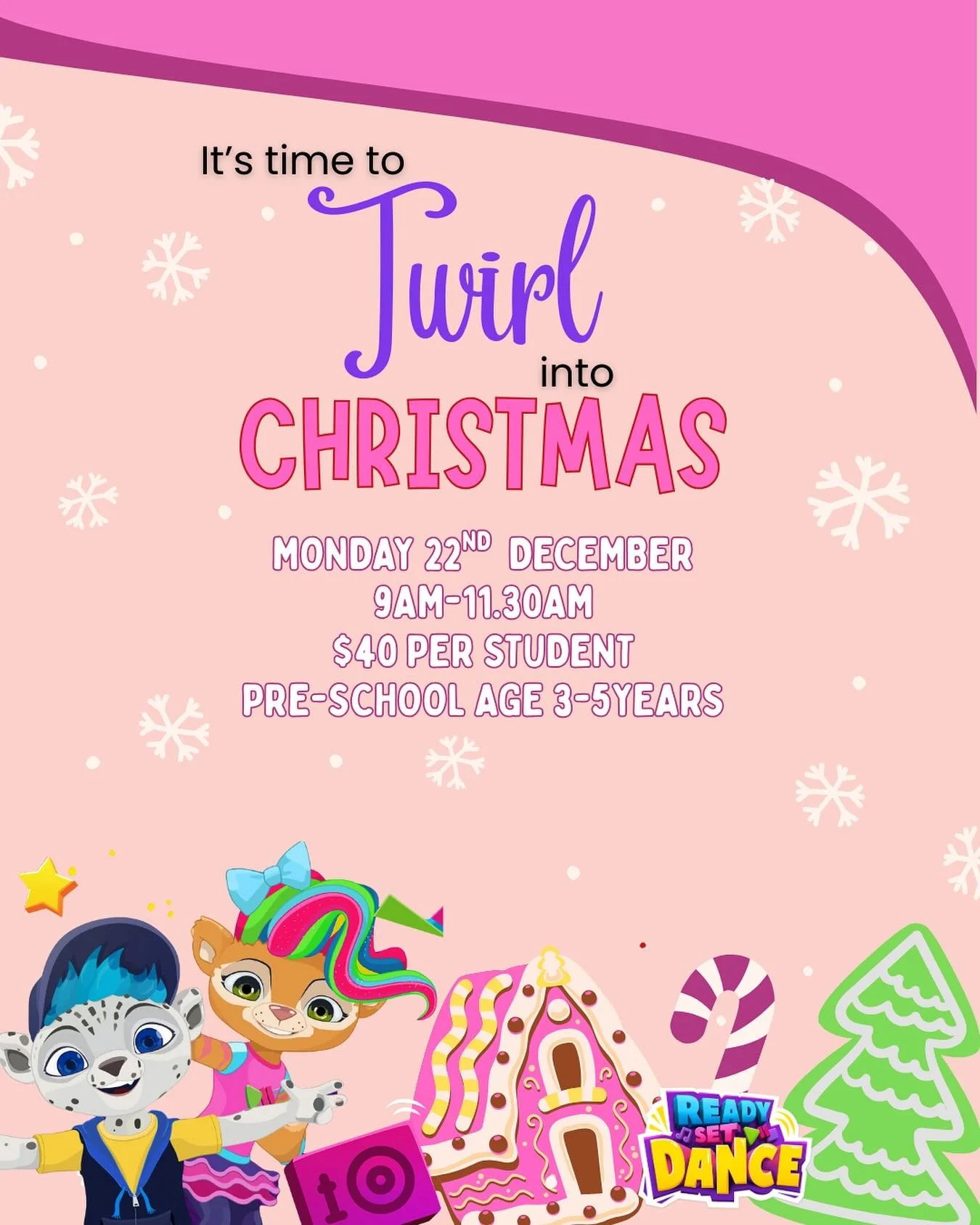 🌟We are so excited to announce our Christmas Holiday Program&hellip;

🩷It&rsquo;s Time to Twirl Into Christmas!🎄

Join Twirl, Freeze and our RSD team for a fun-filled half-day workshop designed especially for our little dancers. This magical Chris