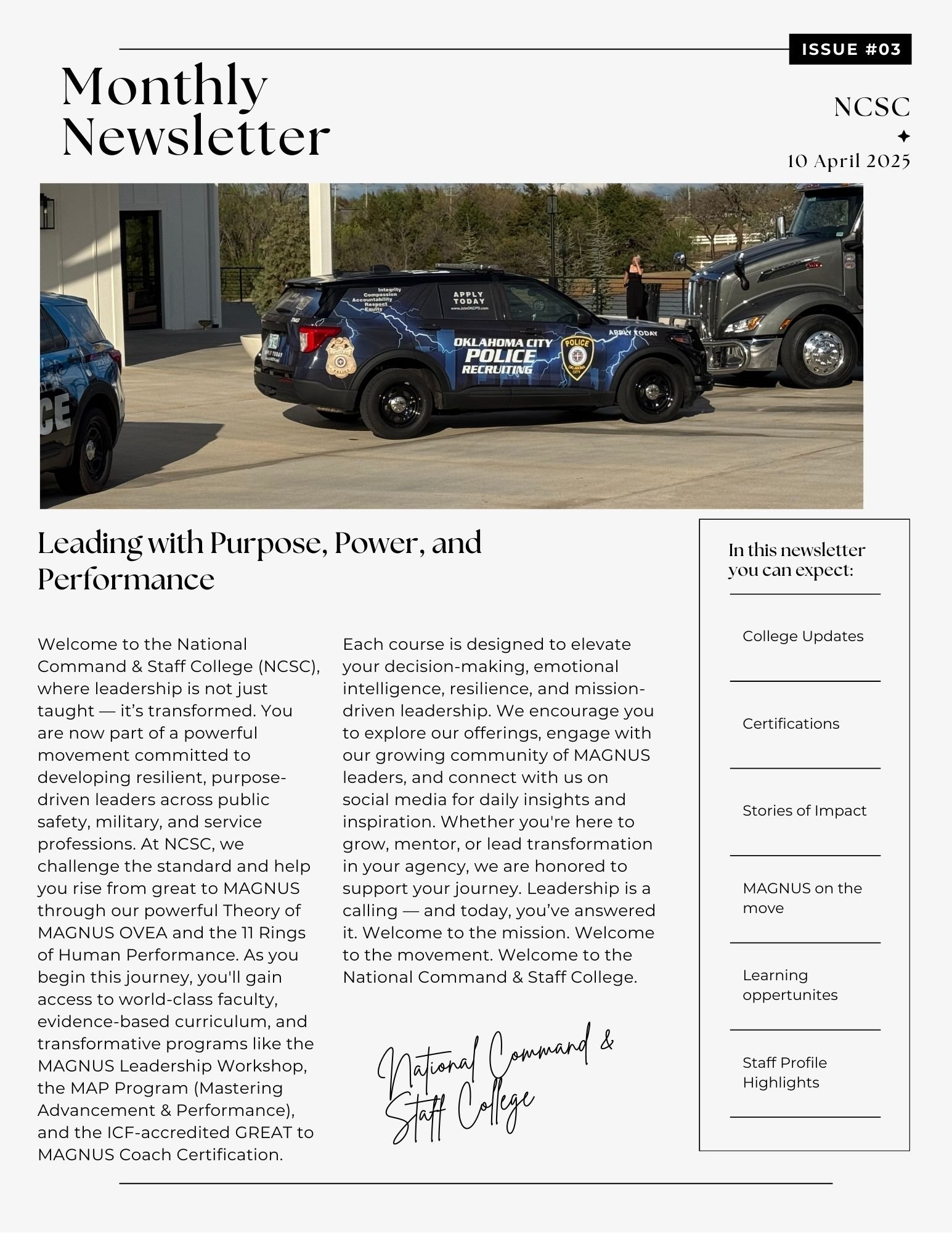 April 2025 Leadership Newsletter | National Command & Staff College ...