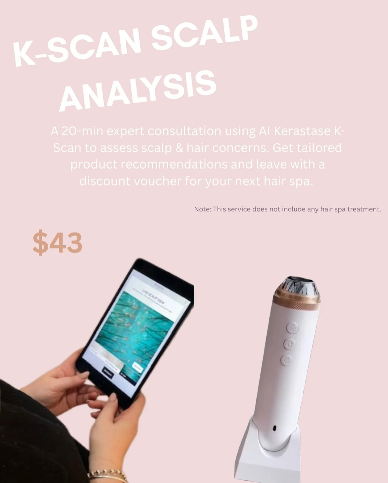 SCALP ANALYSIS.. 💗 
If you haven&rsquo;t had a chance to come get a hair spa.. but needing some expert advice on your scalp &amp; hair this is for you! 
Kerastase is a luxury, high quality product that is suitable to all hair &amp; scalp needs. With