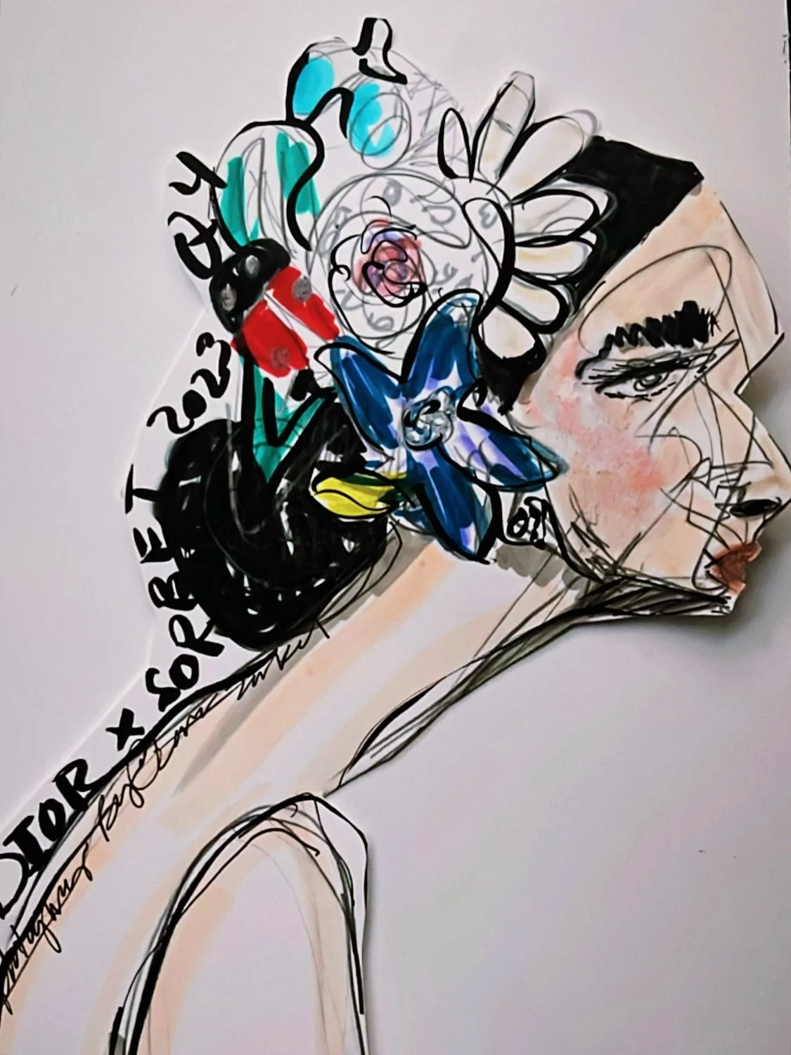 Earlier this year, while learning about surrealism, I discovered artist @lazanks @larazankoul ! It was beautiful to connect with her &amp; learn that she also does fashion photography. 

I created this piece inspired by her editorial shoot with @dior