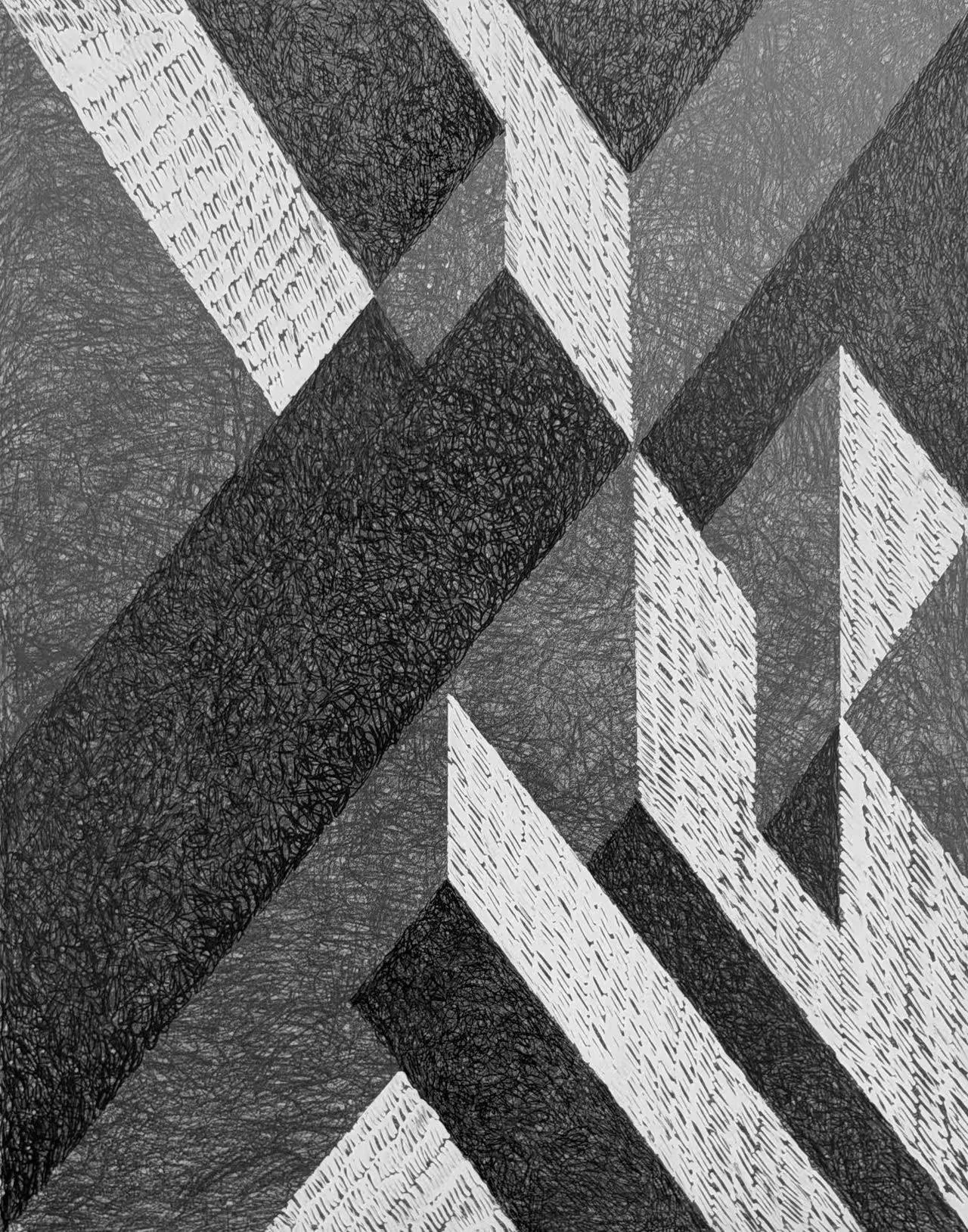 A Silence Made from Noise #5, Pencil & Paint on Panel, 14x11inches, 2026