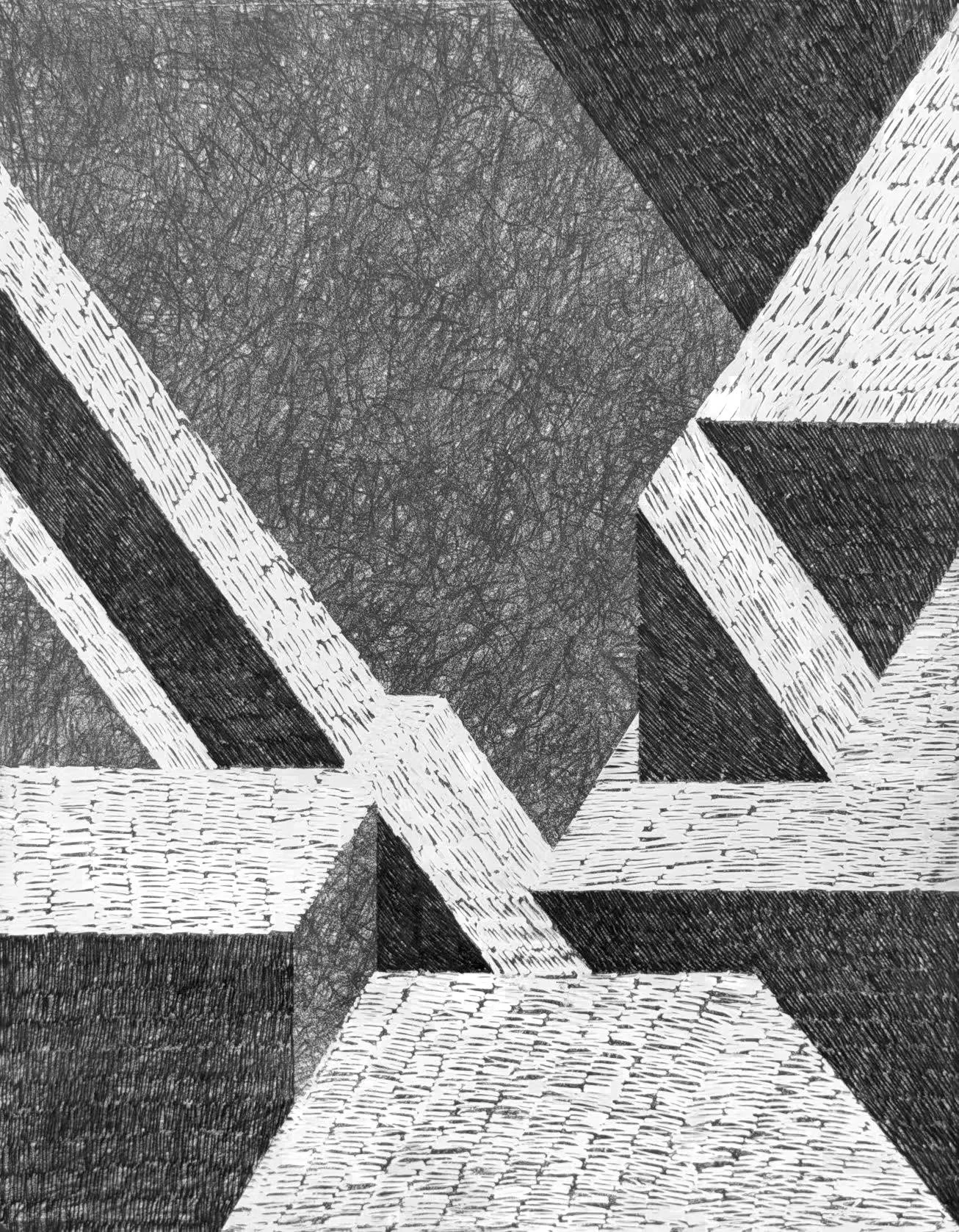 A Silence Made from Noise #4, Pencil & Paint on Panel, 14x11inches, 2026