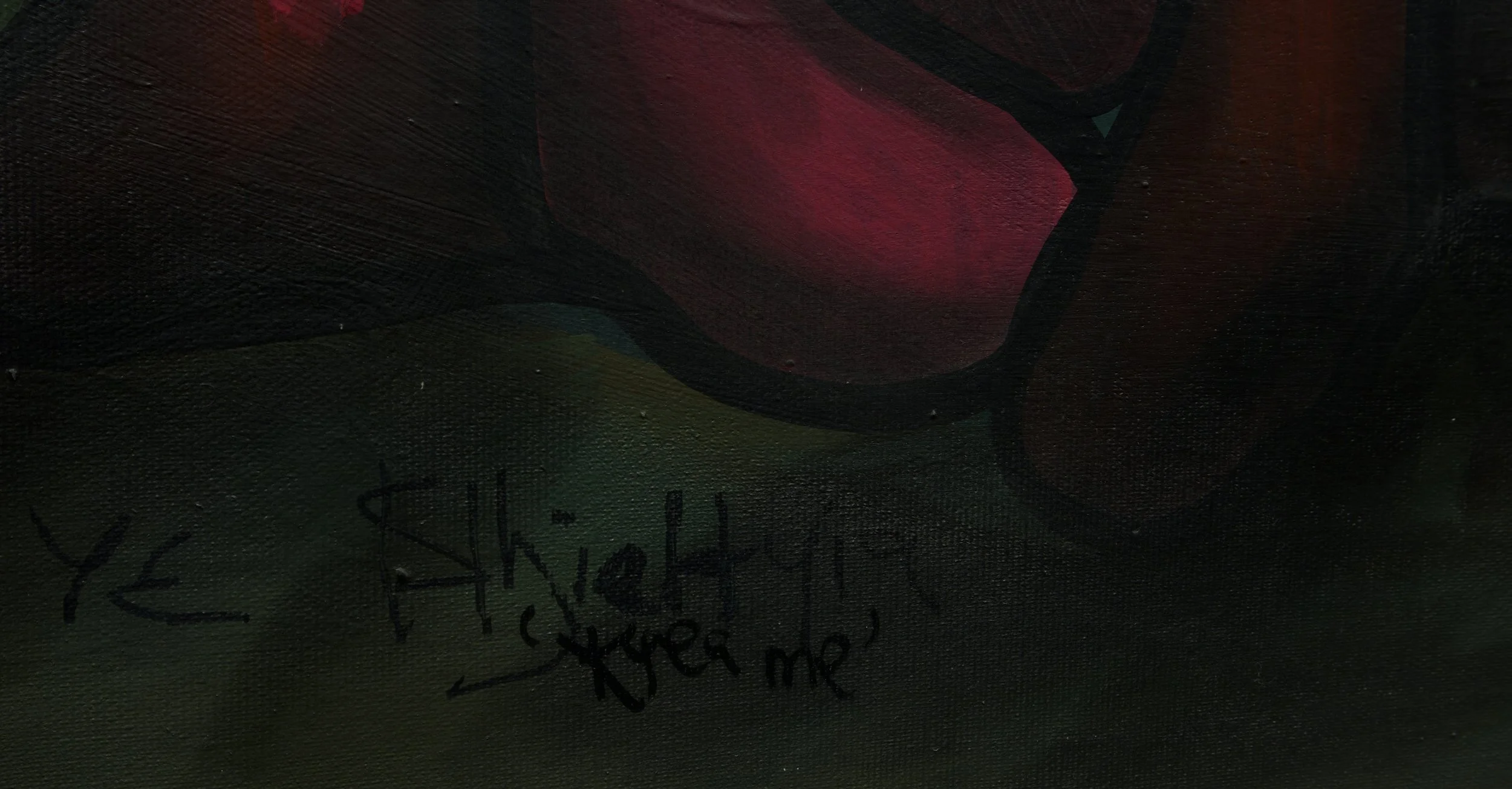 KYEA ME / 
STUDY: A rendevous of two worlds.


MATERIALS:
Canvas, Acrylic, Charcoal, Ink, Varnish /
2 ft H x 3 ft W /
2024