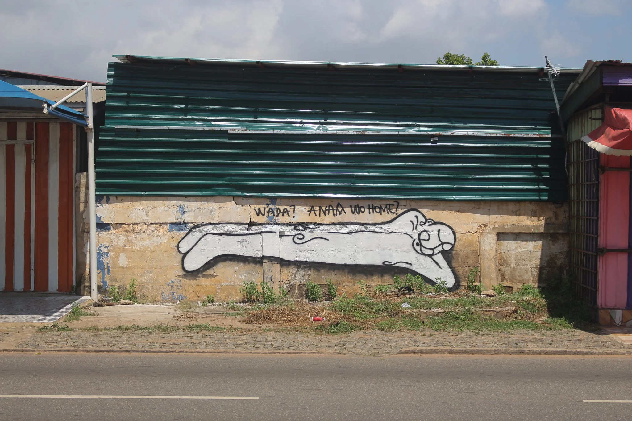 PUBLIC INSTALLATION /
STUDY: WADA ANAA WO HOME /  
ARE YOU ASLEEP OR RESTING /
 

Street art as conversational piece.